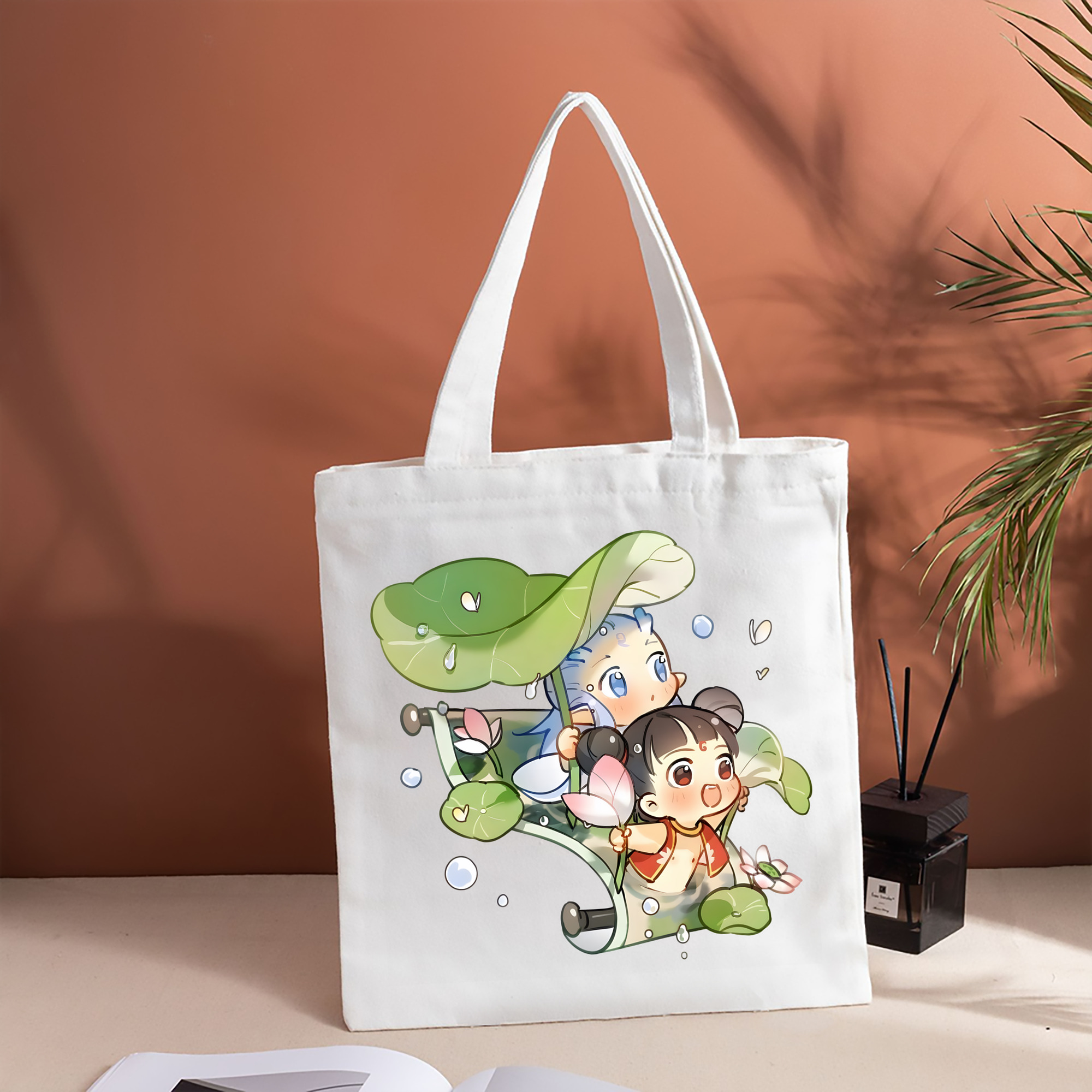 Ne Zha 2 ナタ 魔童の大暴れ 縦型キャンバス生地手提げバッグ　トートバッグ