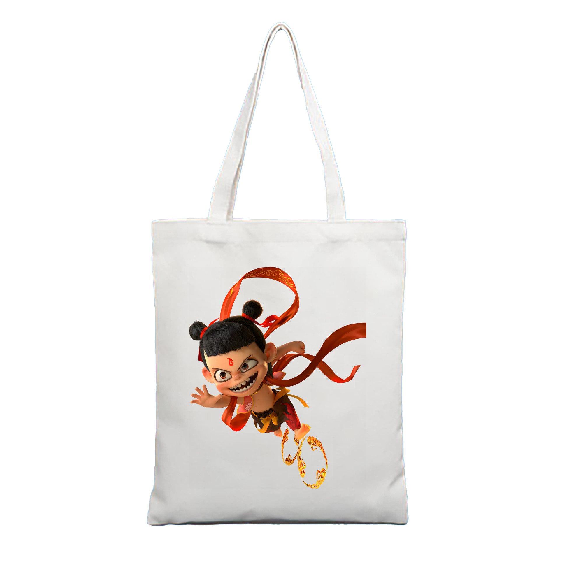 （画像用） Ne Zha 2 ナタ 魔童の大暴れ 縦型キャンバス生地手提げバッグ　トートバッグ