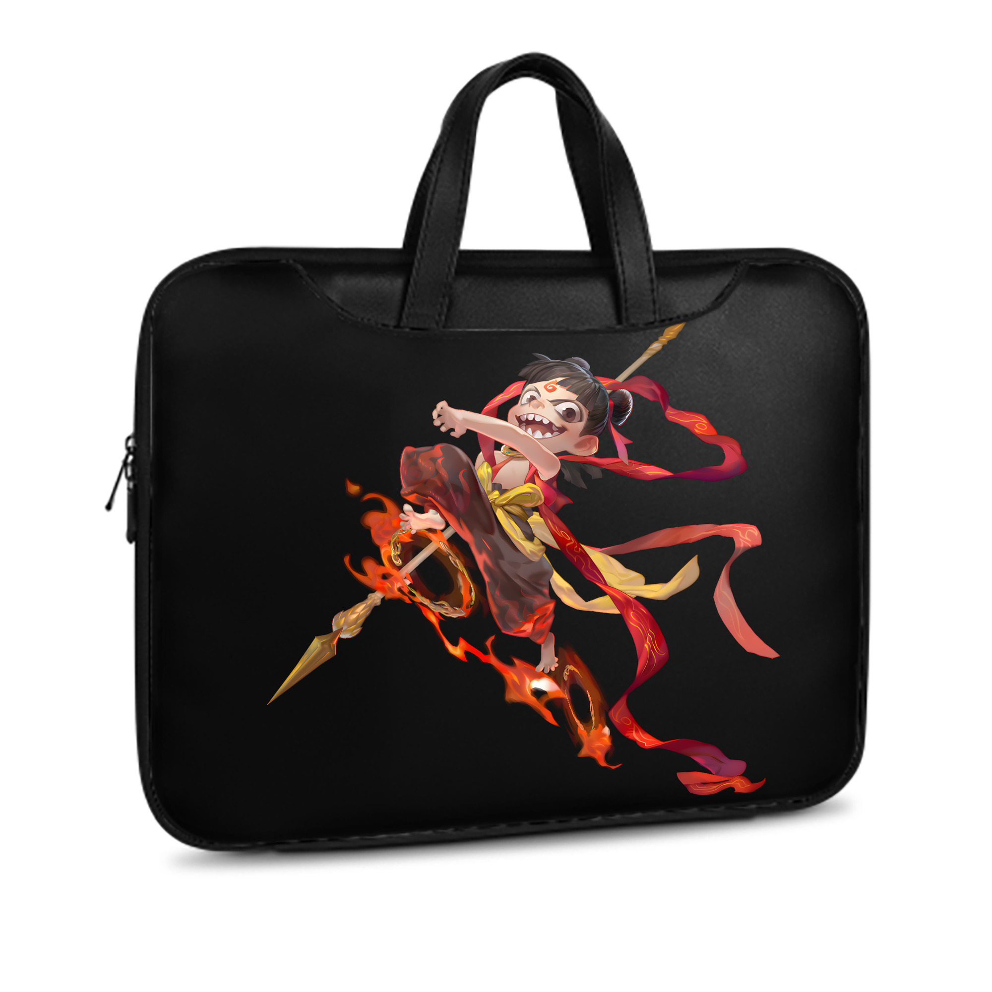 （画像用） Ne Zha 2 ナタ 魔童の大暴れ レザーラップトップバッグ　ノートパソコンケース