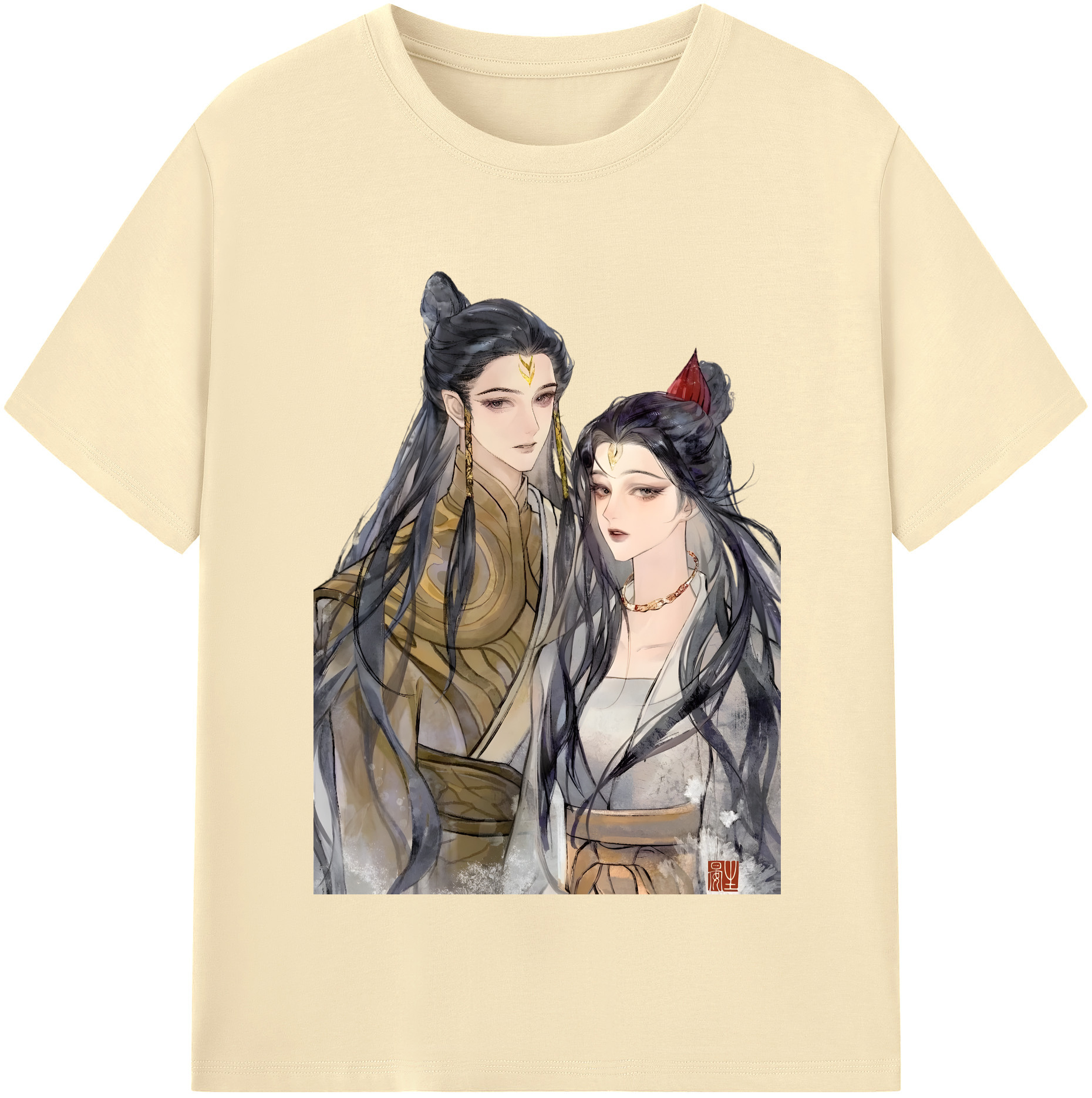 （画像用） Ne Zha 2 ナタ 魔童の大暴れ 綿100％半袖Tシャツ（フロントプリント）