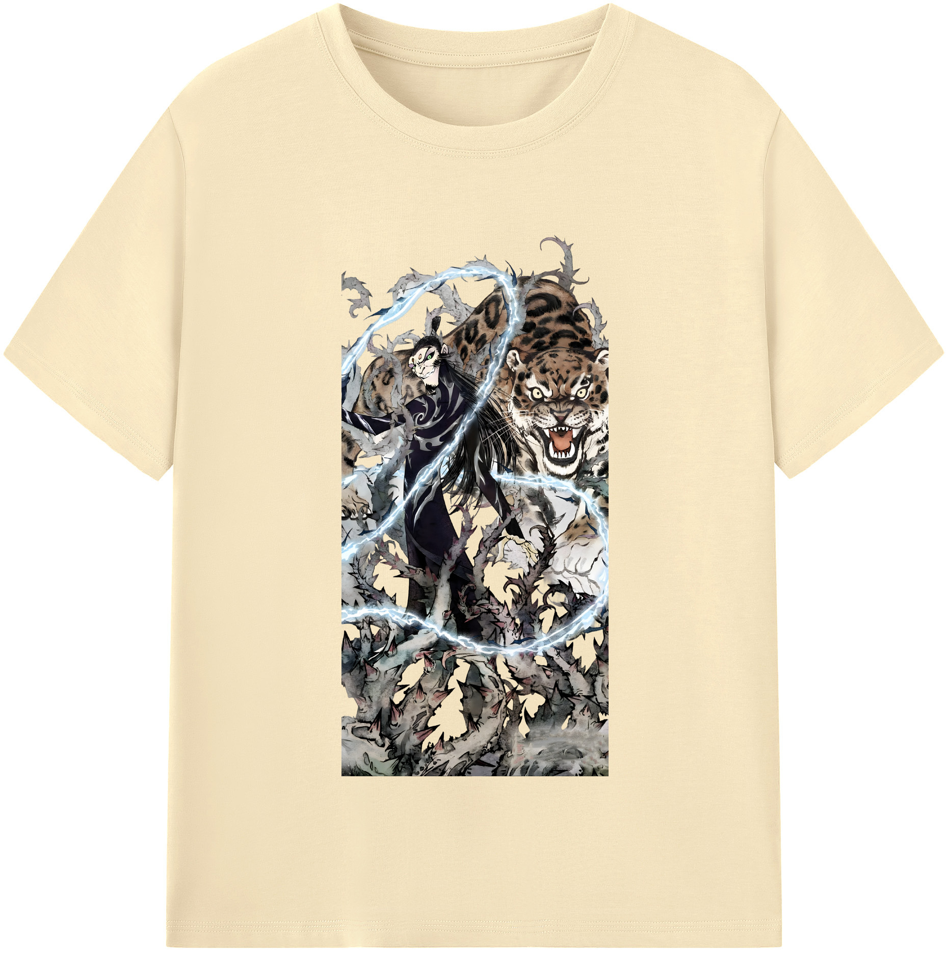 （画像用） Ne Zha 2 ナタ 魔童の大暴れ 綿100％半袖Tシャツ（フロントプリント）