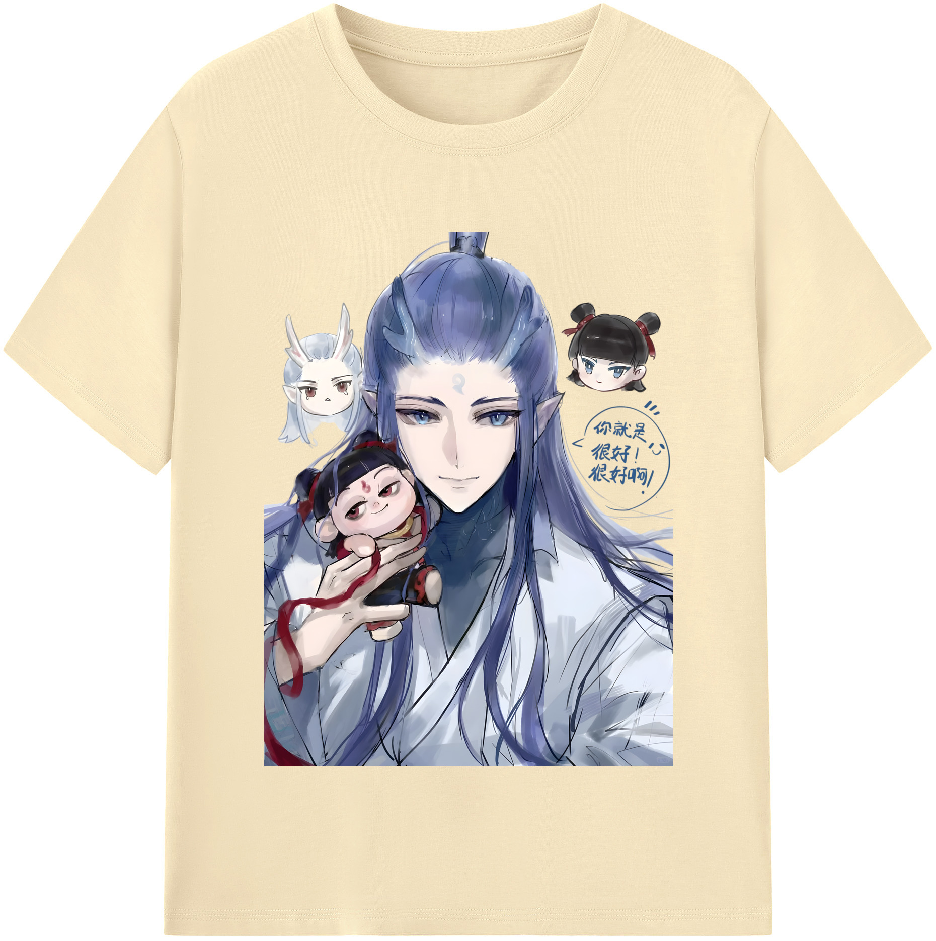 （画像用） Ne Zha 2 ナタ 魔童の大暴れ 綿100％半袖Tシャツ（フロントプリント）