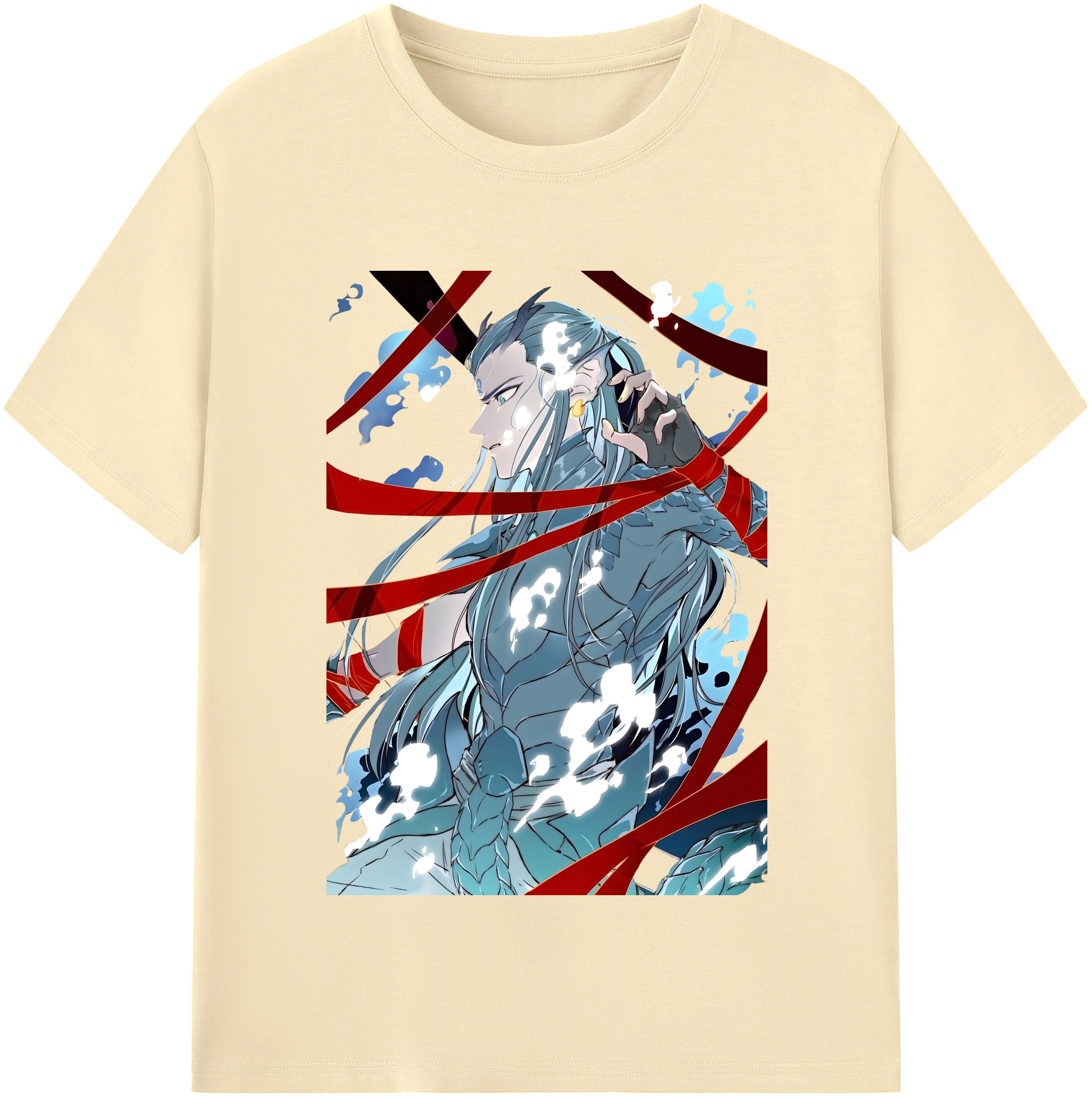 （画像用） Ne Zha 2 ナタ 魔童の大暴れ 綿100％半袖Tシャツ（フロントプリント）