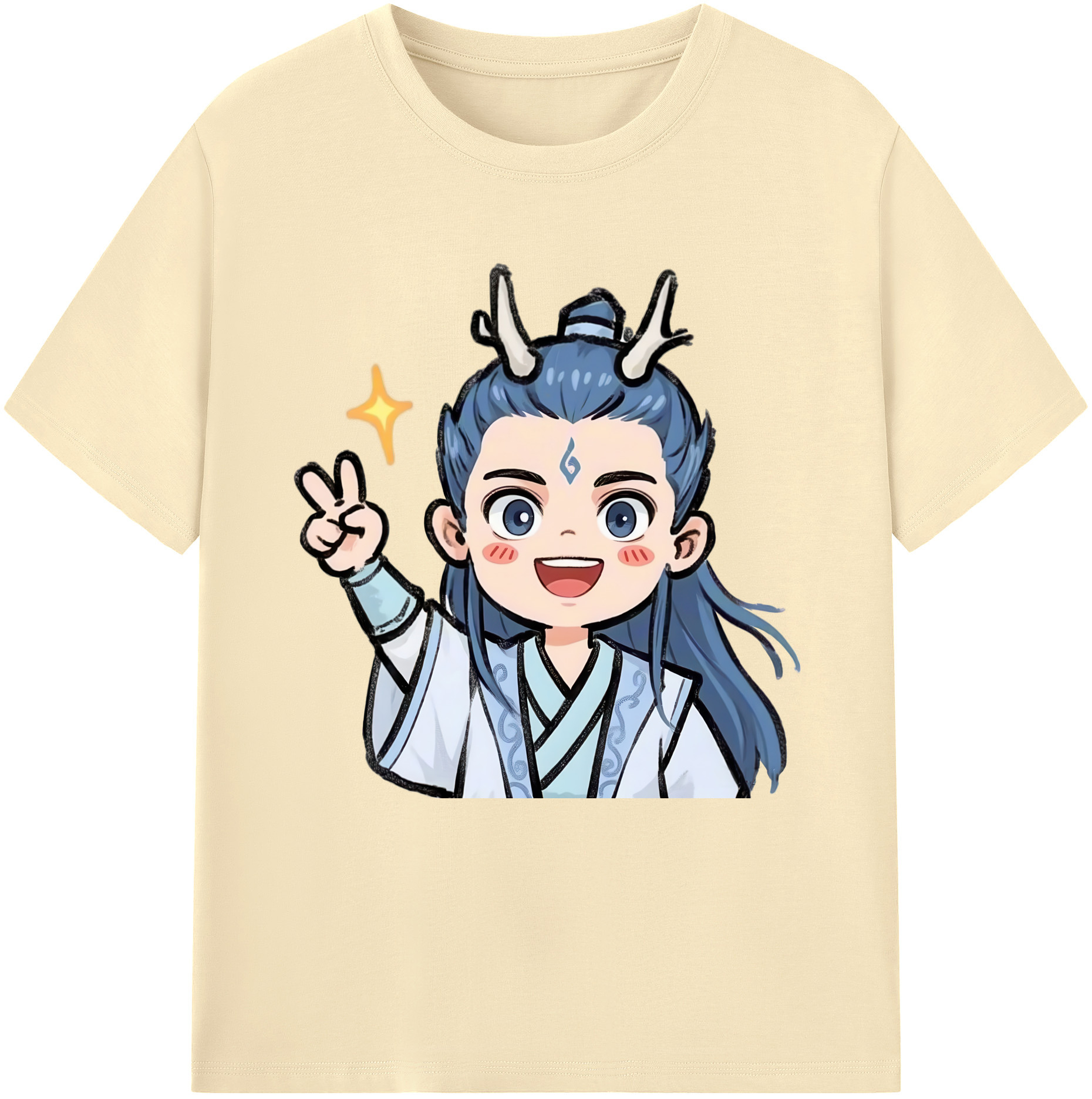 （画像用） Ne Zha 2 ナタ 魔童の大暴れ 綿100％半袖Tシャツ（フロントプリント）