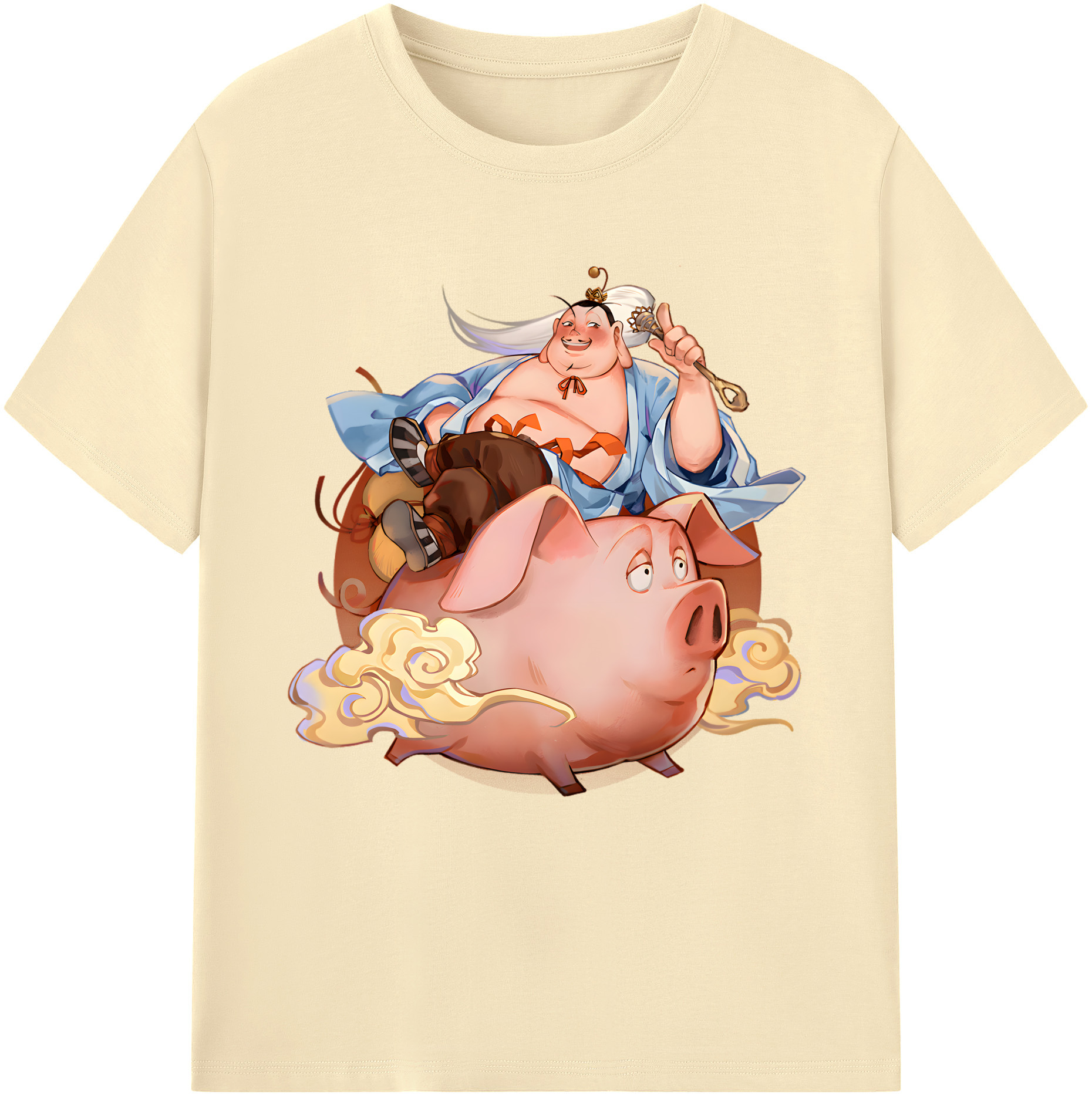 （画像用） Ne Zha 2 ナタ 魔童の大暴れ 綿100％半袖Tシャツ（フロントプリント）