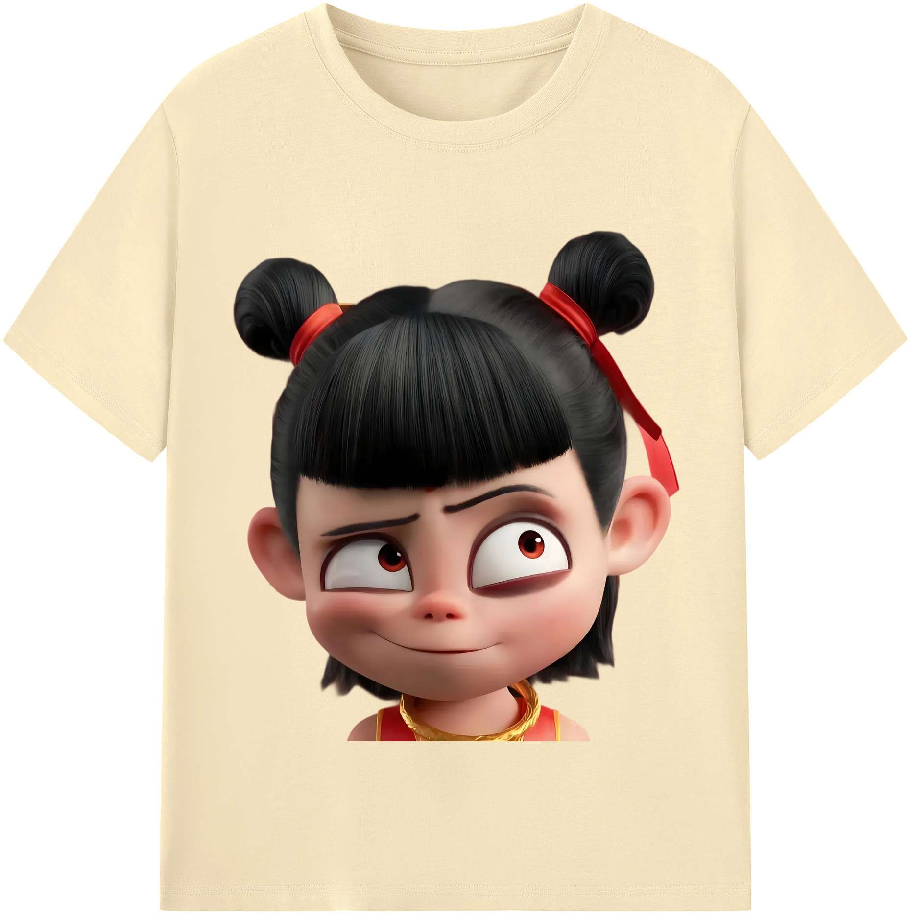 （画像用） Ne Zha 2 ナタ 魔童の大暴れ 綿100％半袖Tシャツ（フロントプリント）