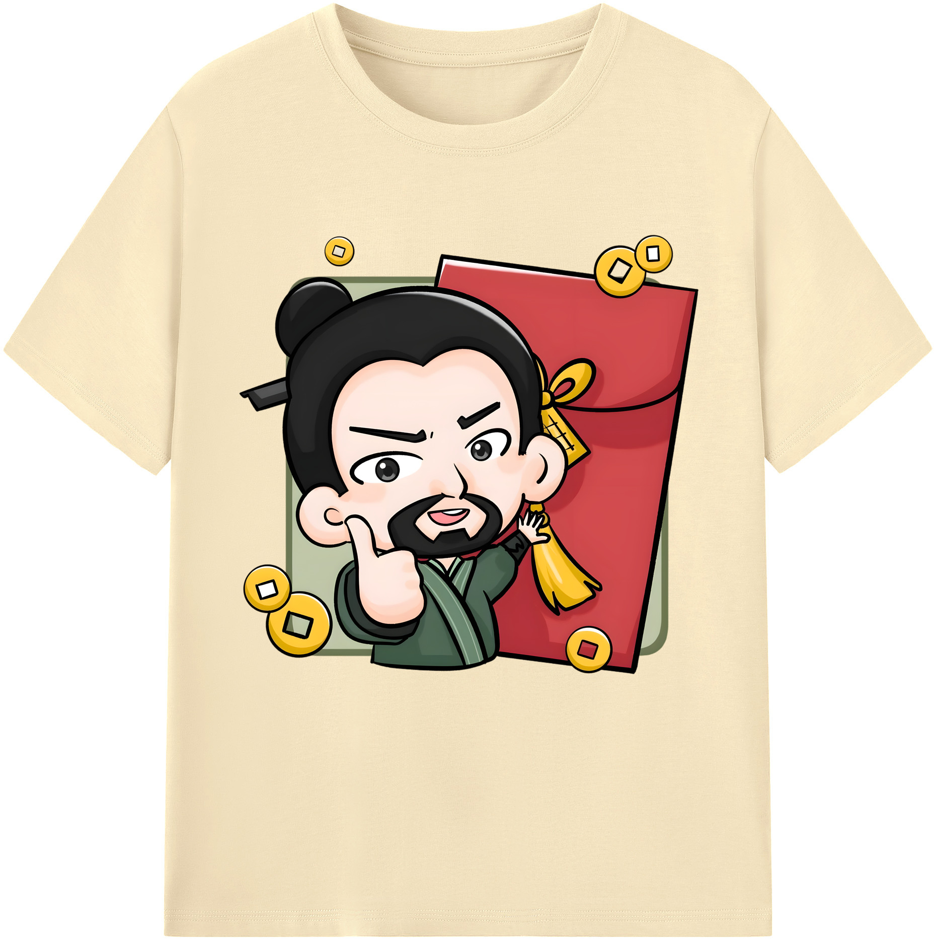 （画像用） Ne Zha 2 ナタ 魔童の大暴れ 綿100％半袖Tシャツ（フロントプリント）