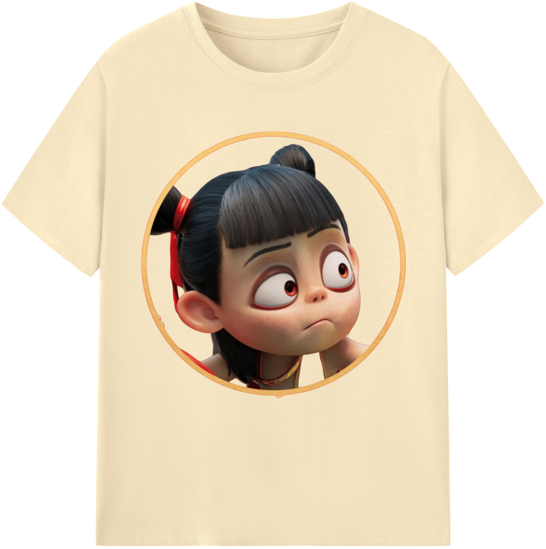（画像用） Ne Zha 2 ナタ 魔童の大暴れ 綿100％半袖Tシャツ（フロントプリント）