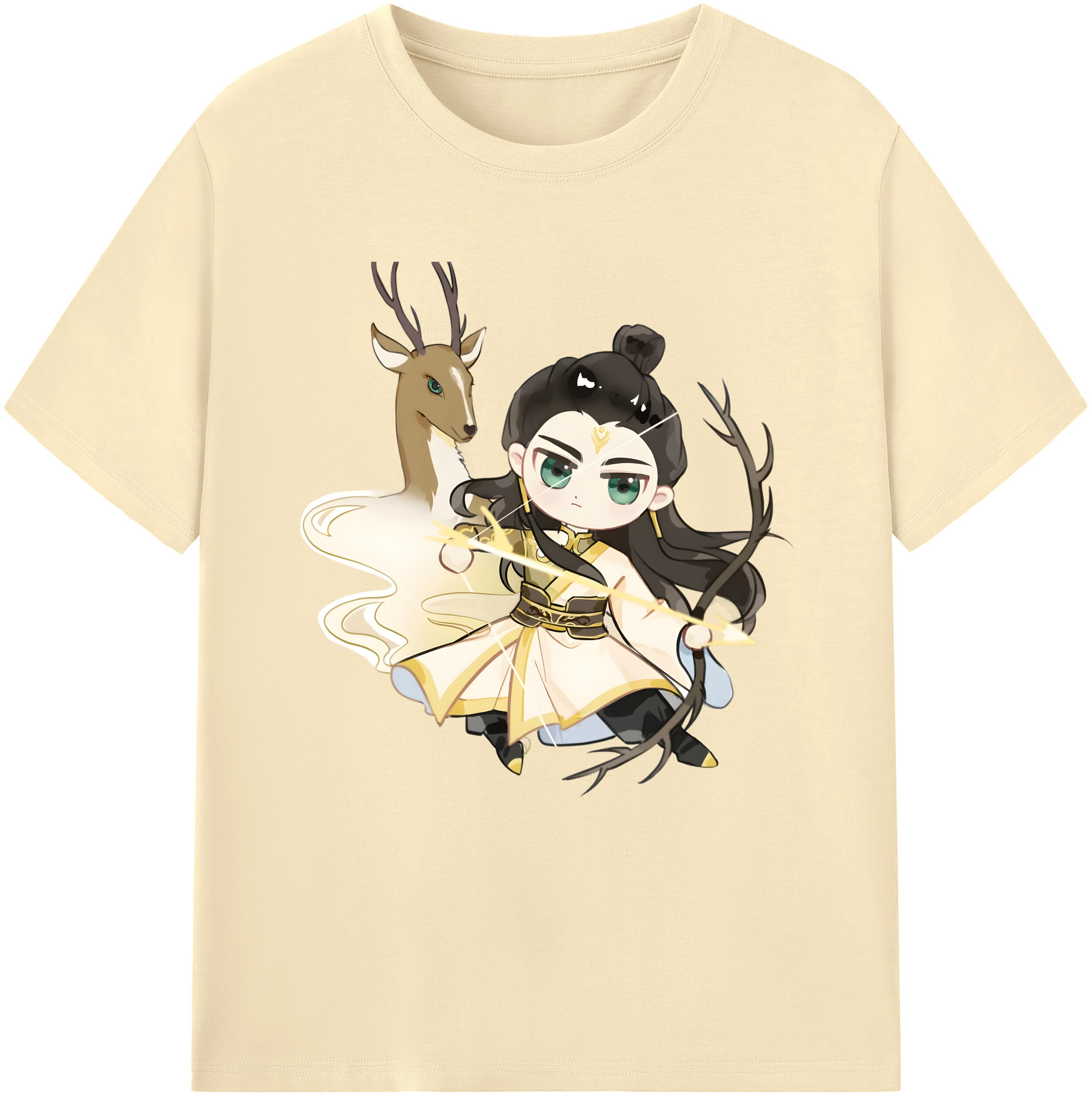 （画像用） Ne Zha 2 ナタ 魔童の大暴れ 綿100％半袖Tシャツ（フロントプリント）