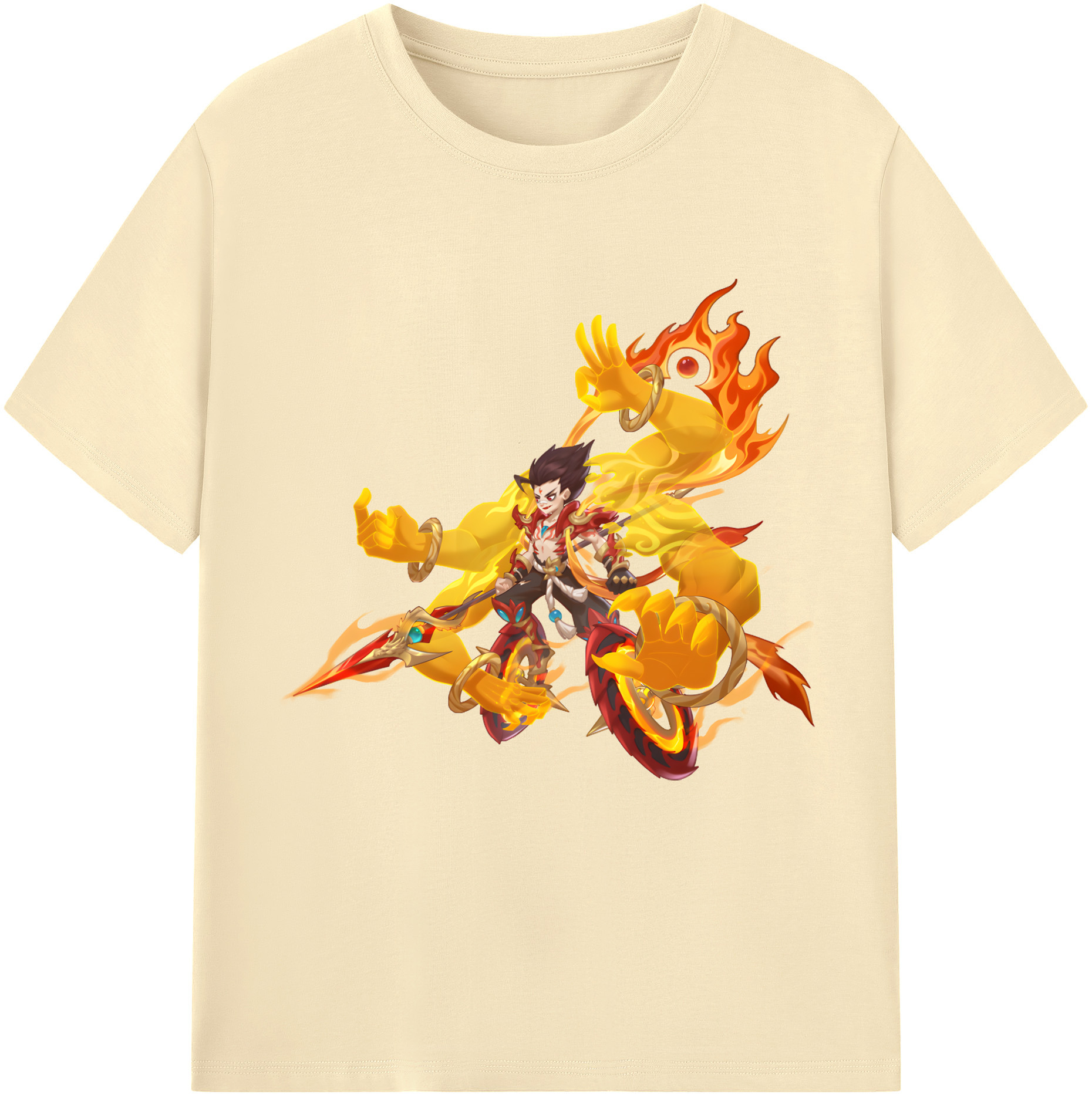 （画像用） Ne Zha 2 ナタ 魔童の大暴れ 綿100％半袖Tシャツ（フロントプリント）