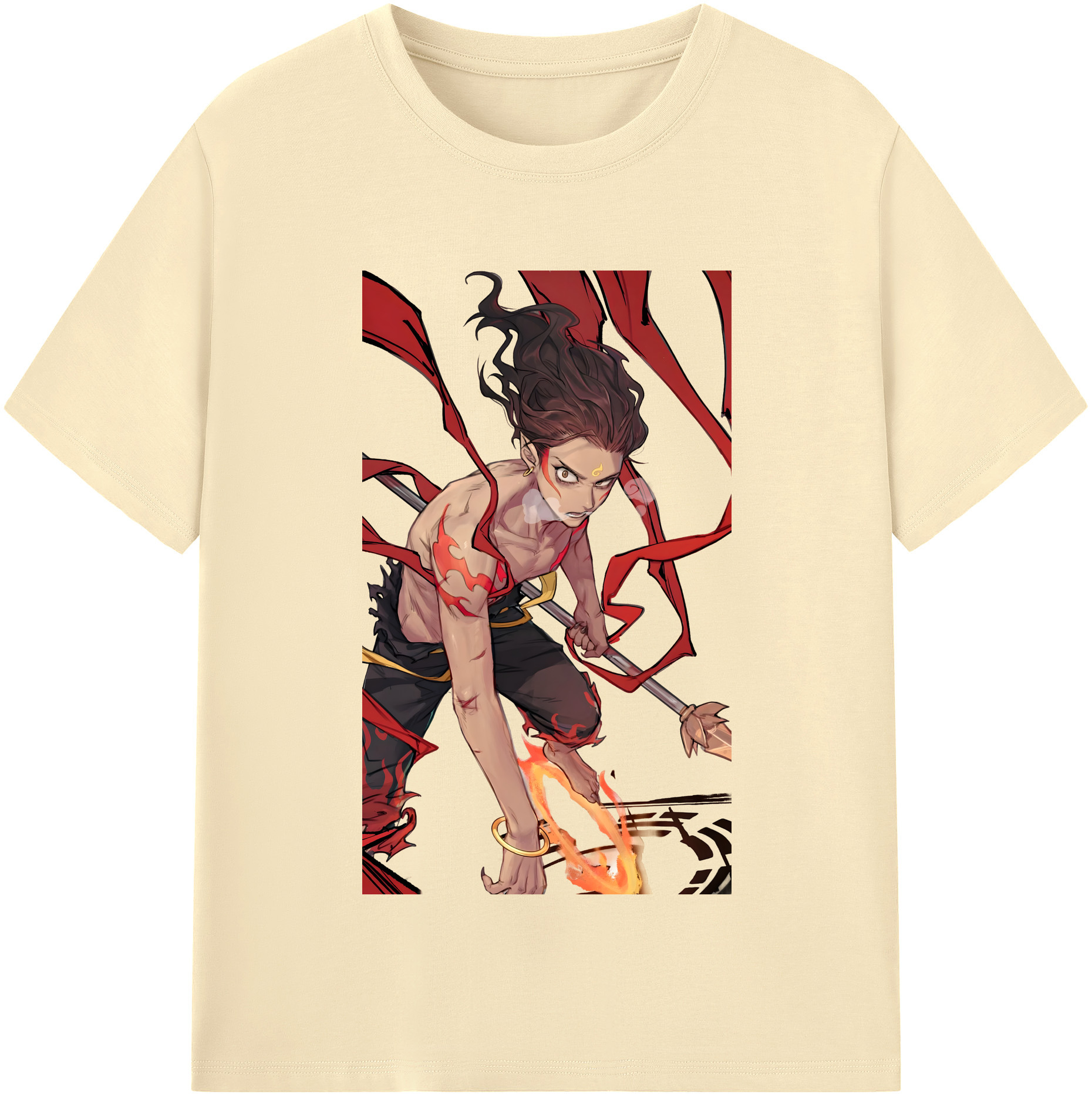 （画像用） Ne Zha 2 ナタ 魔童の大暴れ 綿100％半袖Tシャツ（フロントプリント）