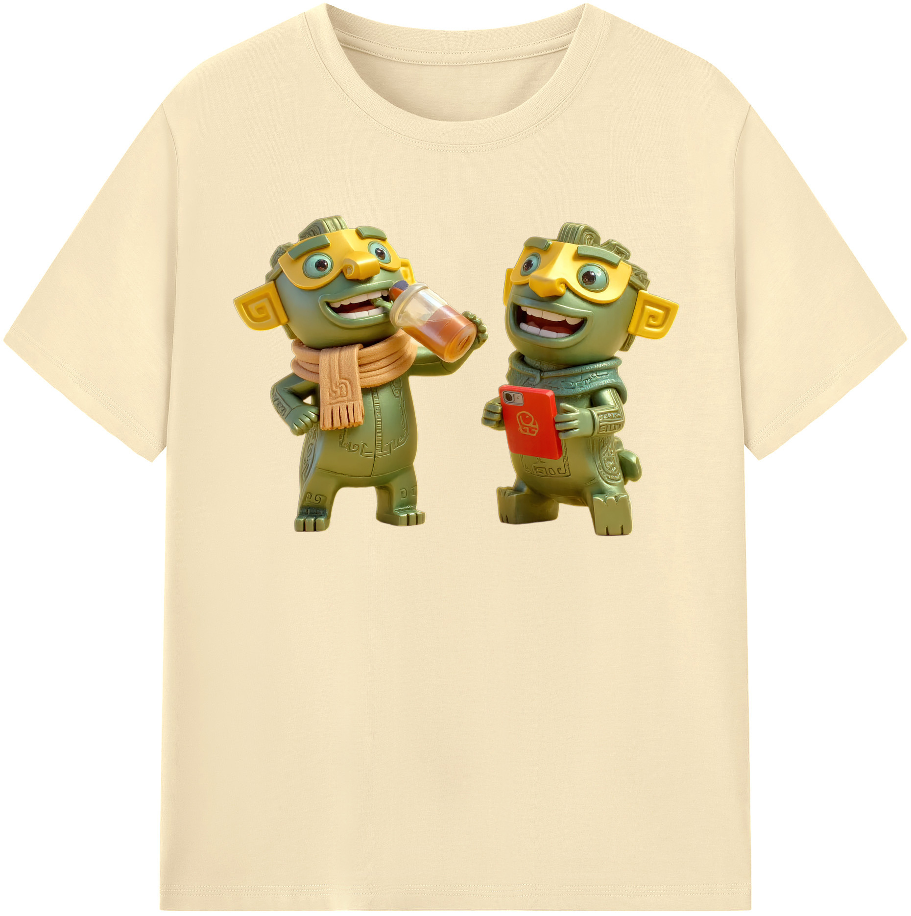 （画像用） Ne Zha 2 ナタ 魔童の大暴れ 綿100％半袖Tシャツ（フロントプリント）