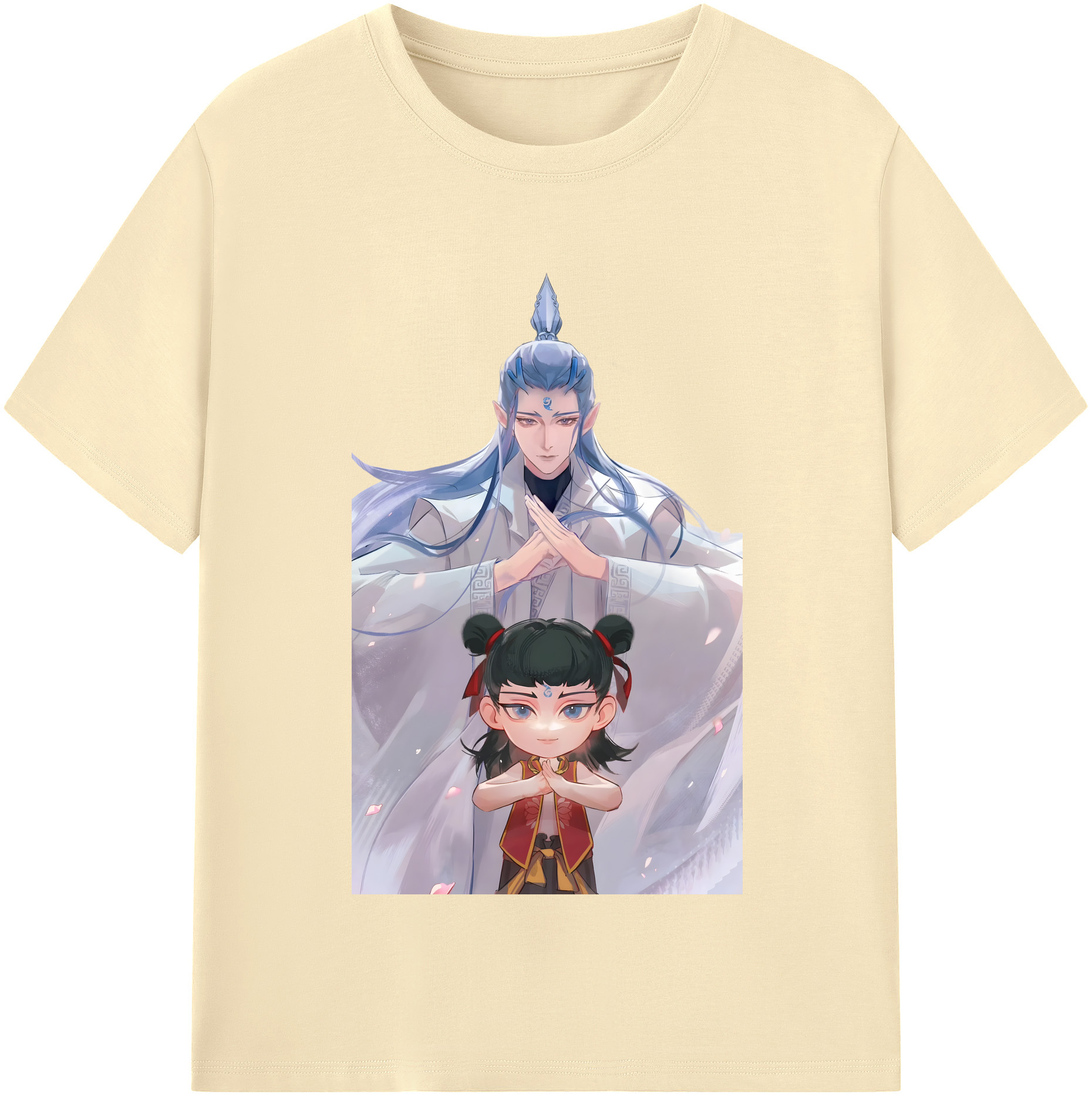 （画像用） Ne Zha 2 ナタ 魔童の大暴れ 綿100％半袖Tシャツ（フロントプリント）