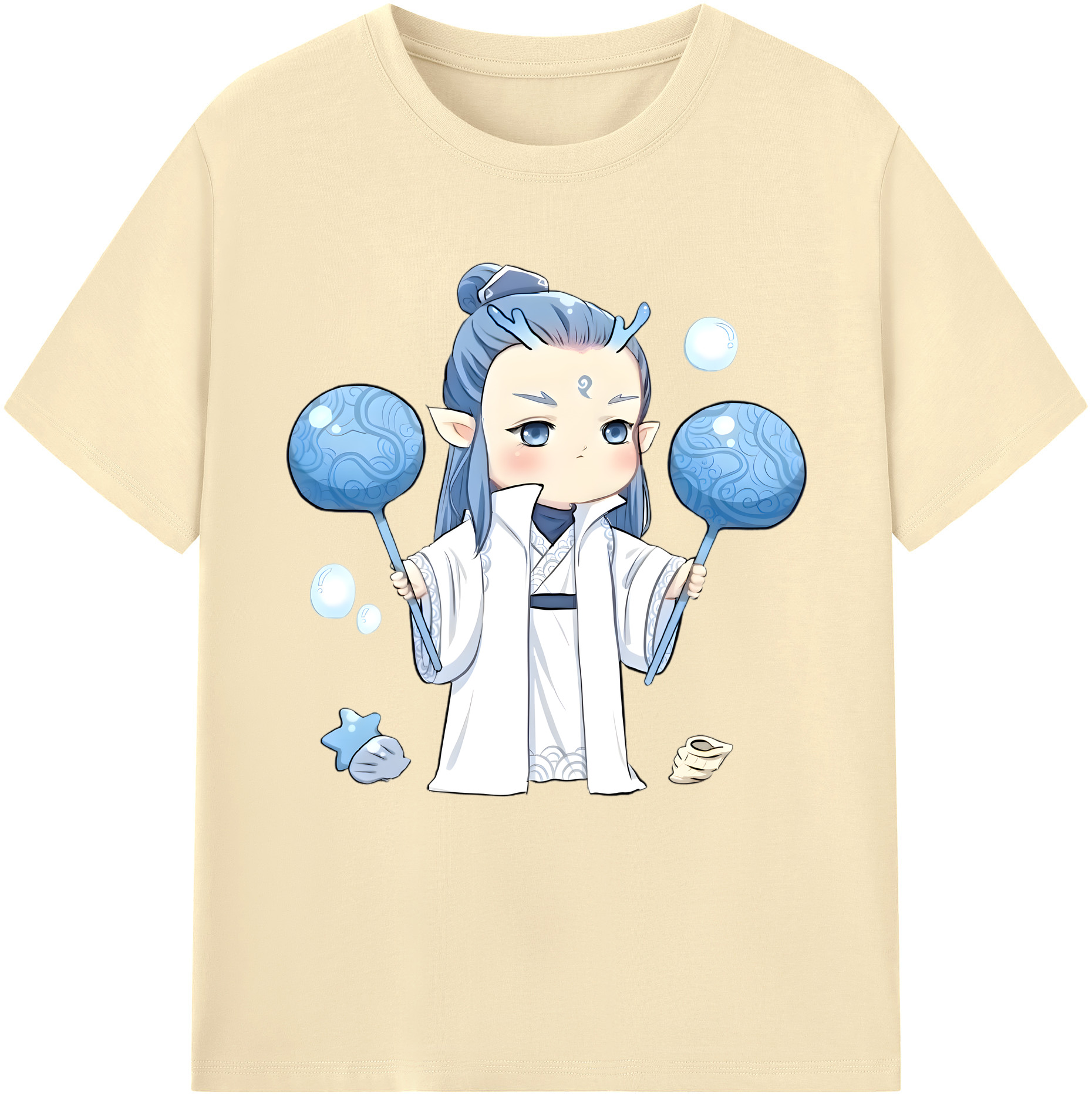（画像用） Ne Zha 2 ナタ 魔童の大暴れ 綿100％半袖Tシャツ（フロントプリント）