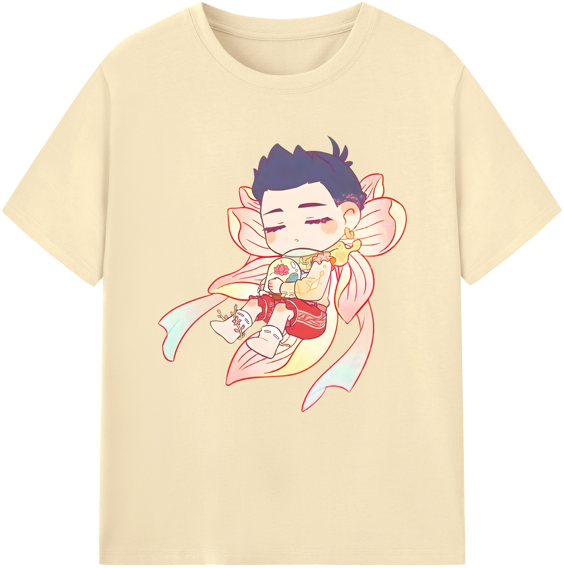 （画像用） Ne Zha 2 ナタ 魔童の大暴れ 綿100％半袖Tシャツ（フロントプリント）