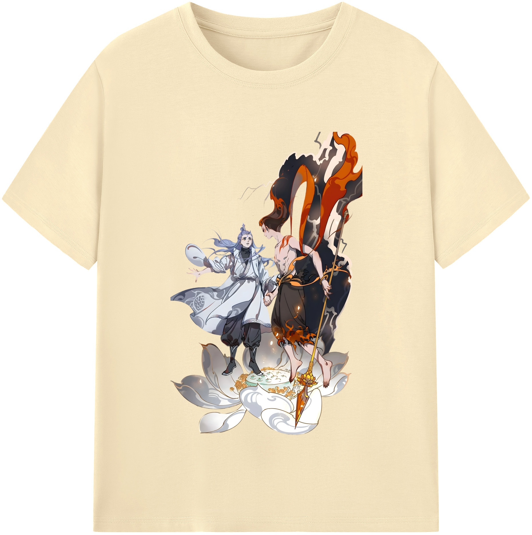 （画像用） Ne Zha 2 ナタ 魔童の大暴れ 綿100％半袖Tシャツ（フロントプリント）