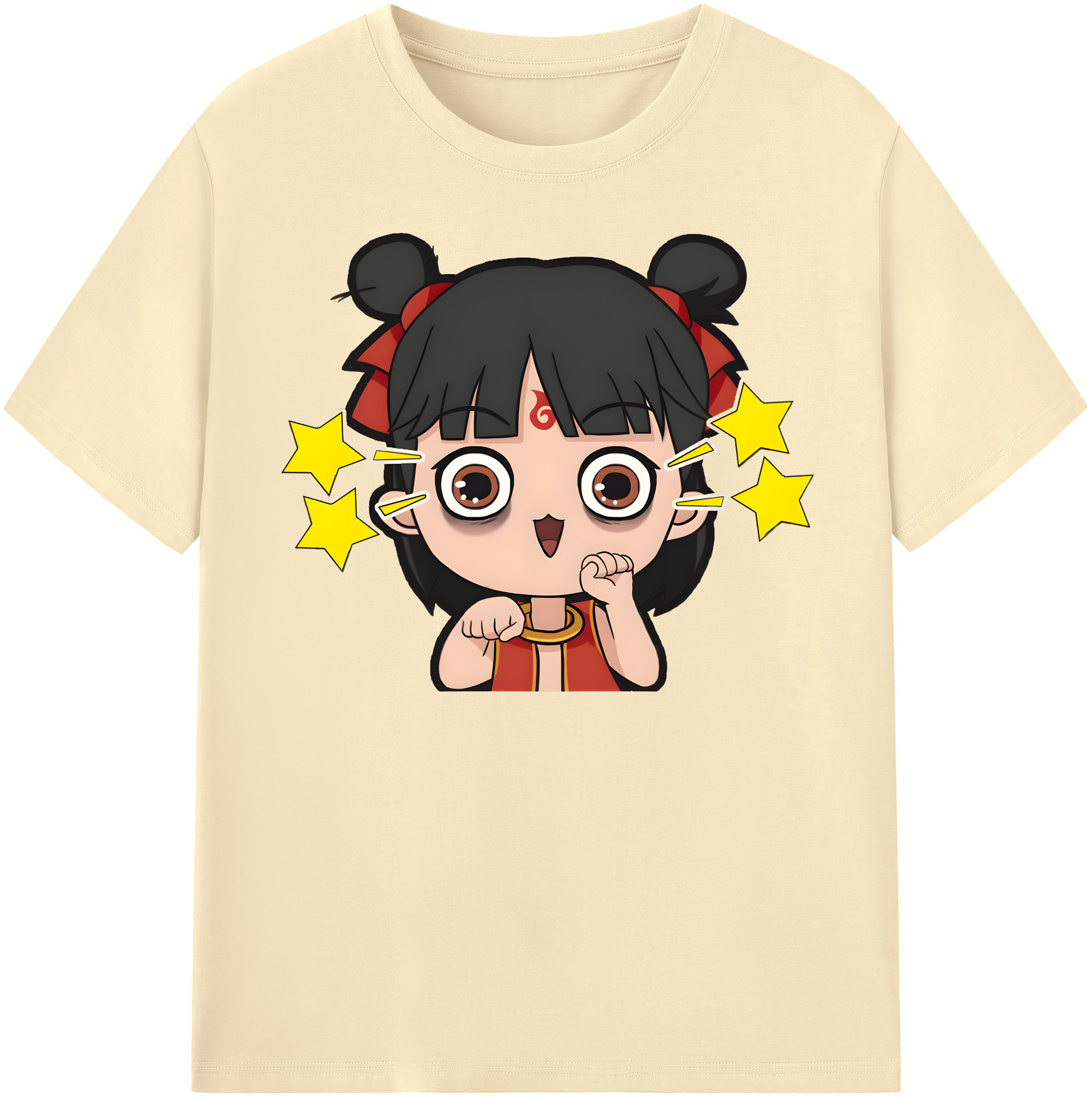 （画像用） Ne Zha 2 ナタ 魔童の大暴れ 綿100％半袖Tシャツ（フロントプリント）