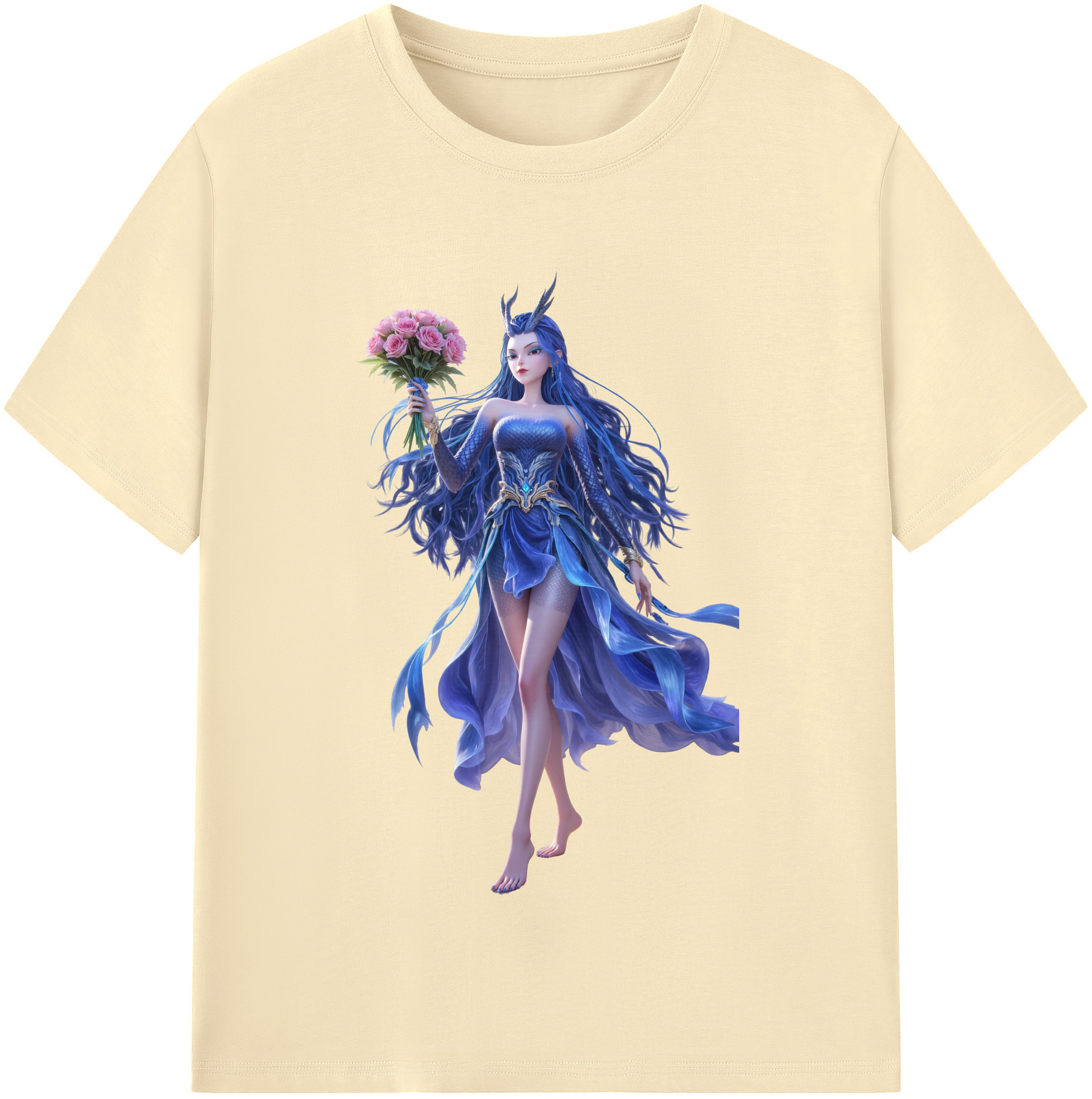 （画像用） Ne Zha 2 ナタ 魔童の大暴れ 綿100％半袖Tシャツ（フロントプリント）