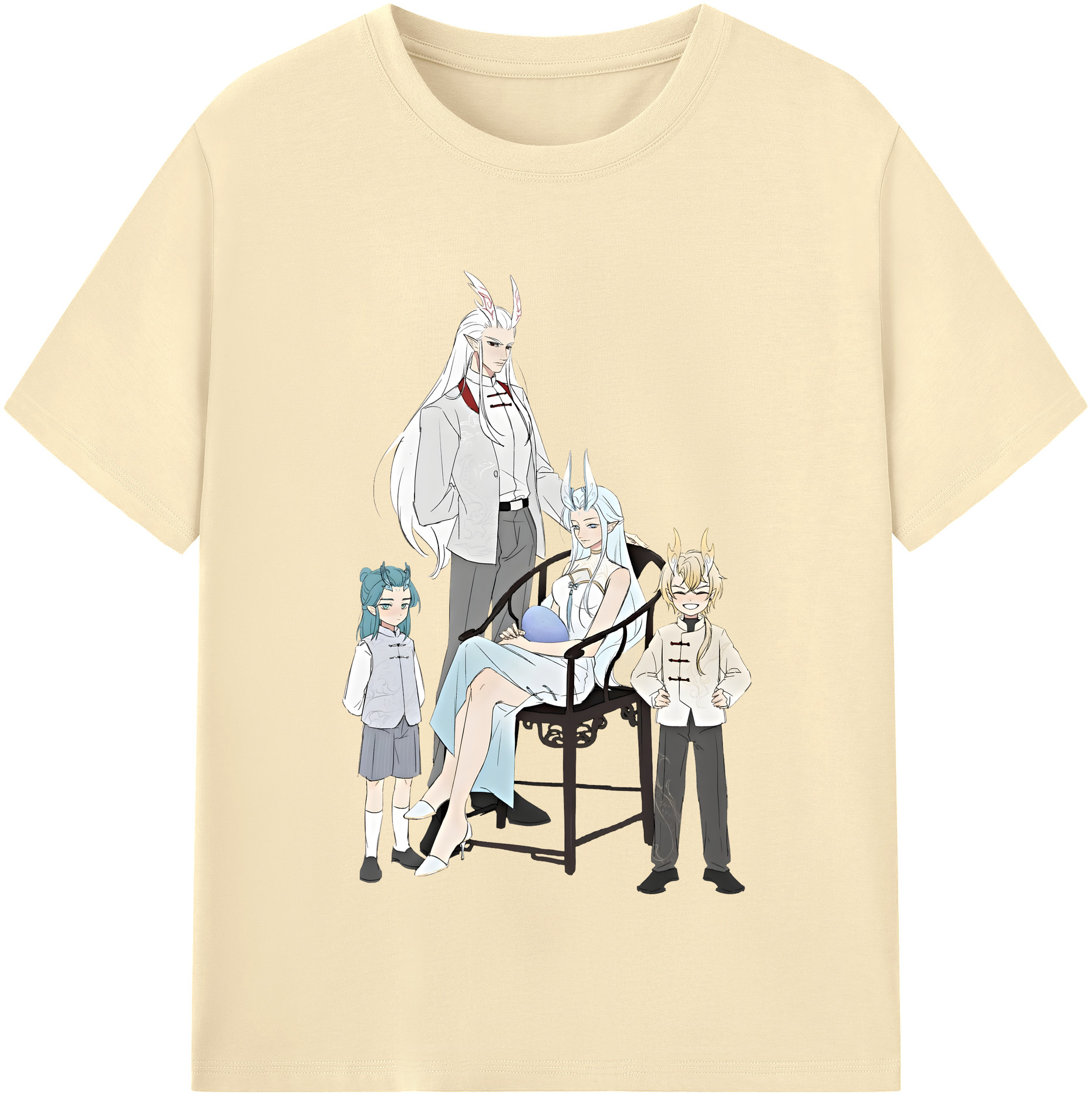 （画像用） Ne Zha 2 ナタ 魔童の大暴れ 綿100％半袖Tシャツ（フロントプリント）