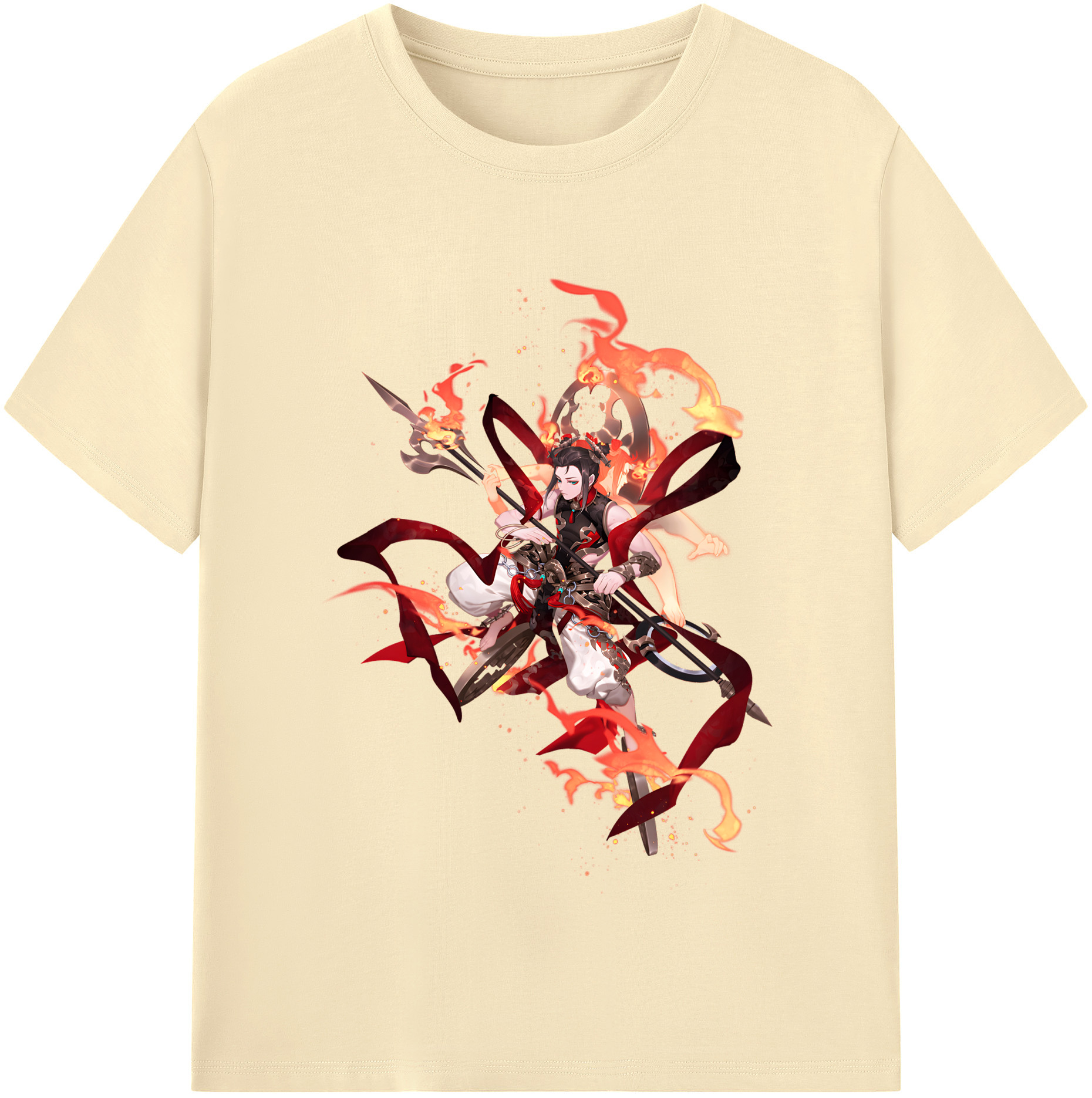 （画像用） Ne Zha 2 ナタ 魔童の大暴れ 綿100％半袖Tシャツ（フロントプリント）