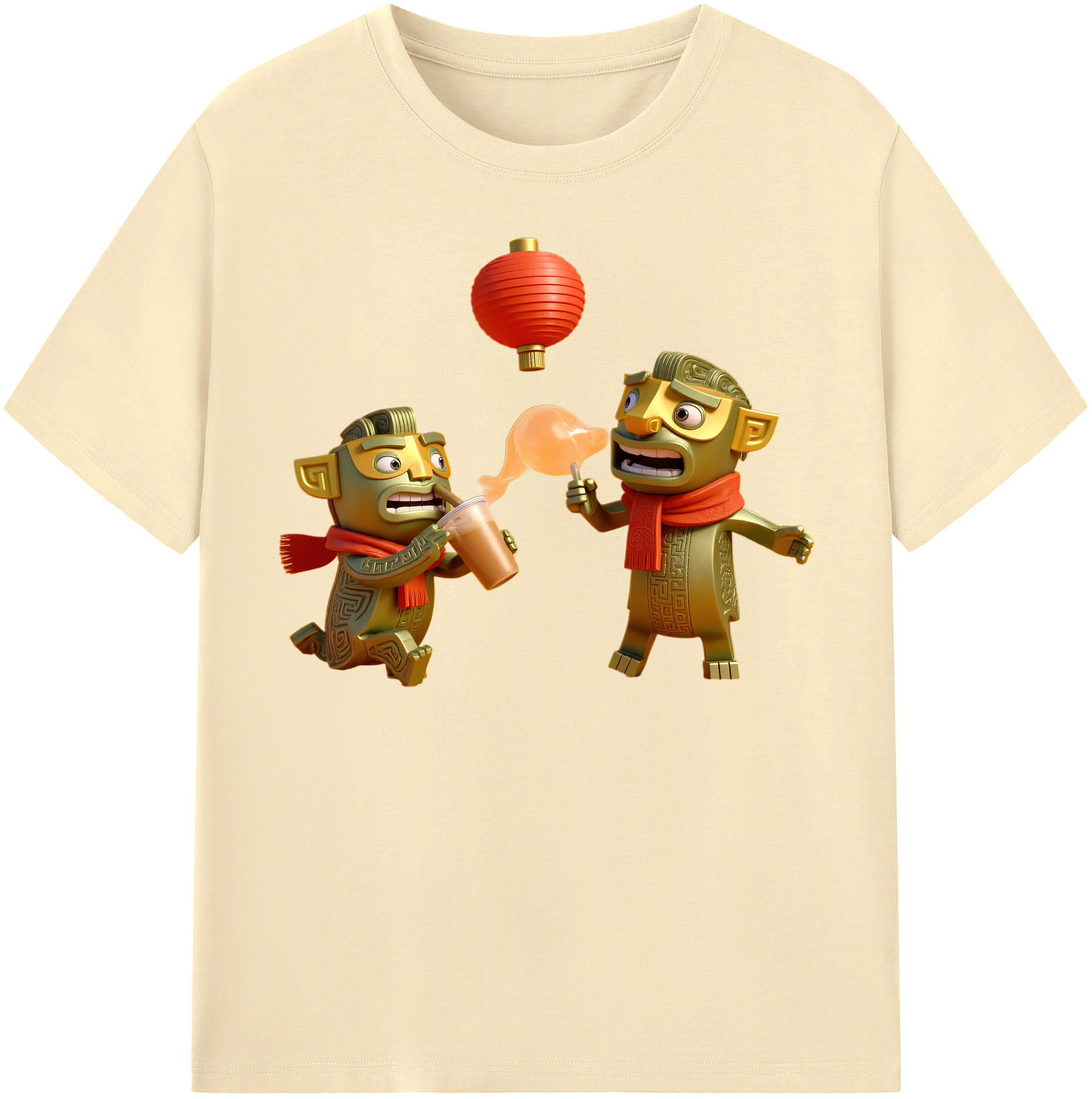（画像用） Ne Zha 2 ナタ 魔童の大暴れ 綿100％半袖Tシャツ（フロントプリント）