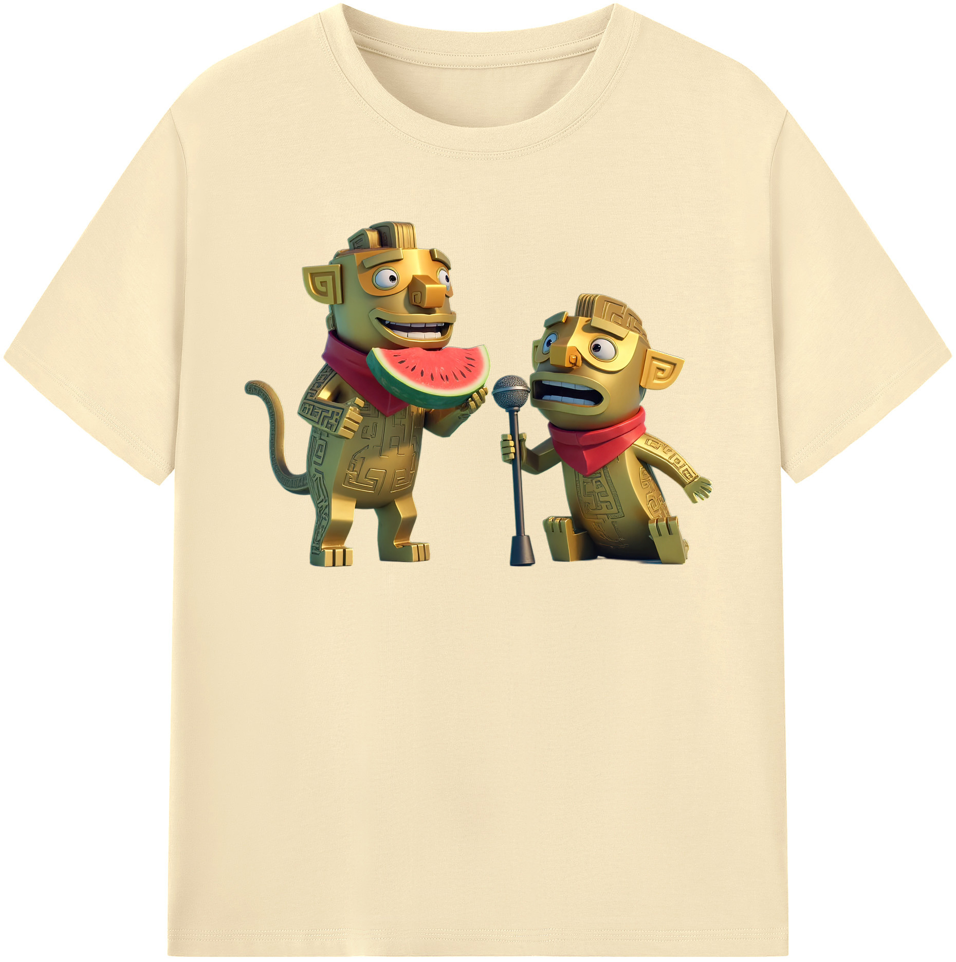 （画像用） Ne Zha 2 ナタ 魔童の大暴れ 綿100％半袖Tシャツ（フロントプリント）