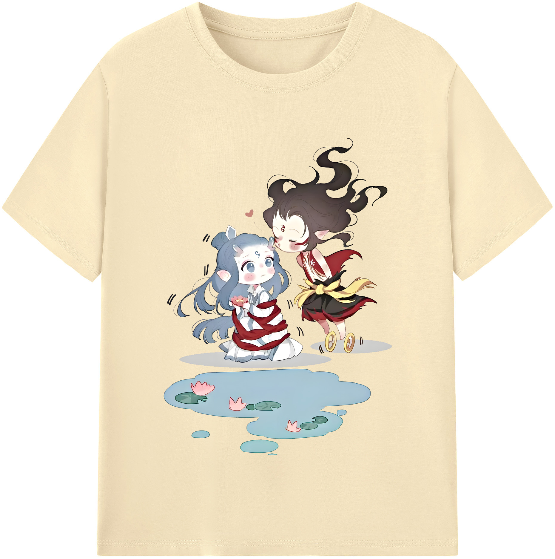 （画像用） Ne Zha 2 ナタ 魔童の大暴れ 綿100％半袖Tシャツ（フロントプリント）