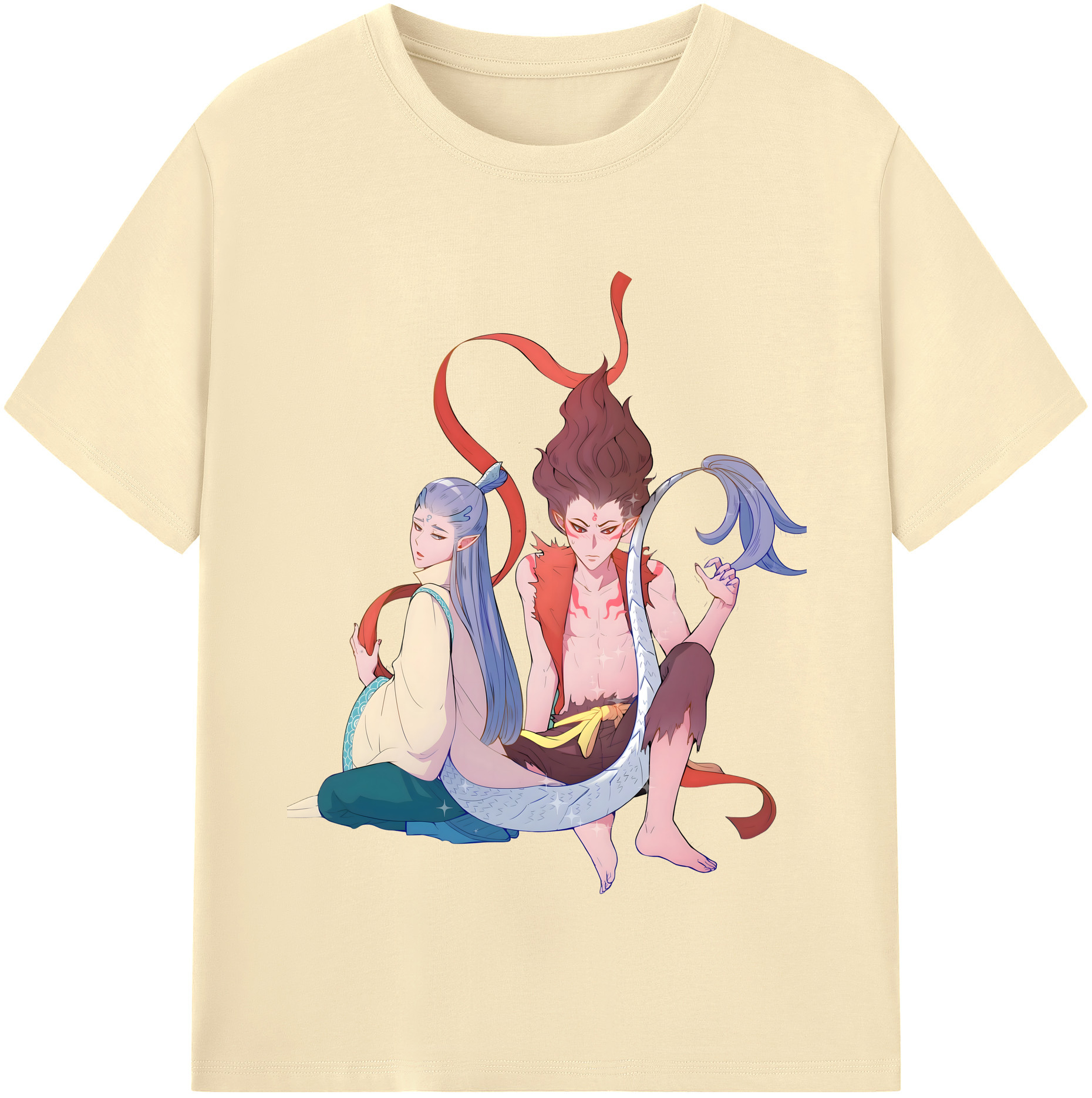 （画像用） Ne Zha 2 ナタ 魔童の大暴れ 綿100％半袖Tシャツ（フロントプリント）
