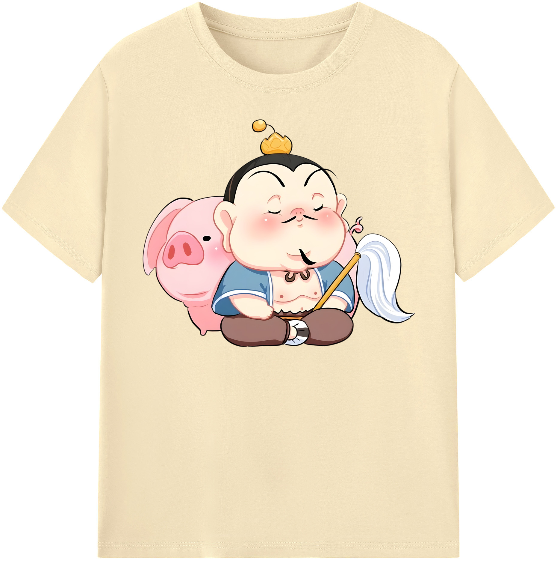 （画像用） Ne Zha 2 ナタ 魔童の大暴れ 綿100％半袖Tシャツ（フロントプリント）