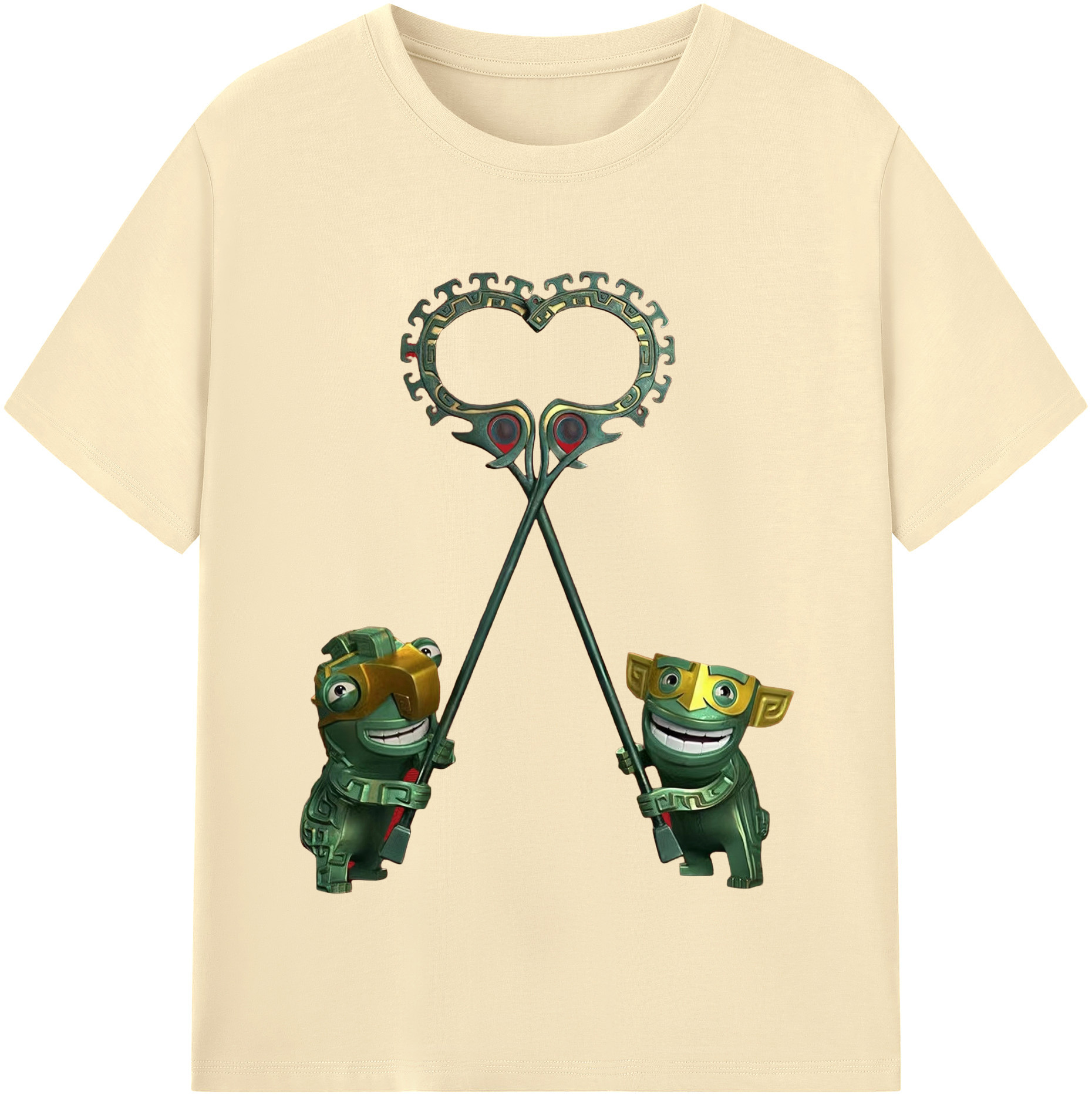 （画像用） Ne Zha 2 ナタ 魔童の大暴れ 綿100％半袖Tシャツ（フロントプリント）