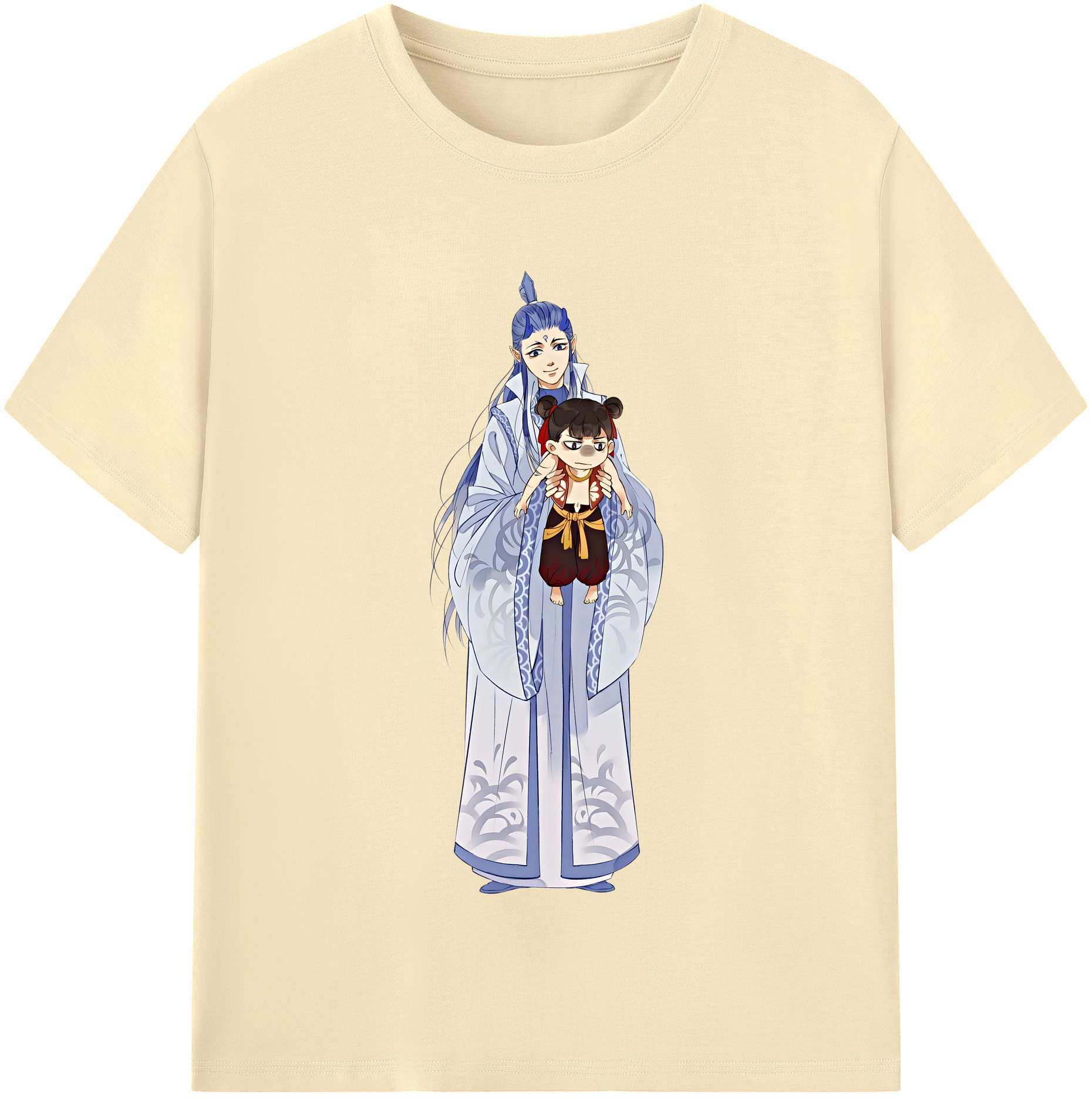 （画像用） Ne Zha 2 ナタ 魔童の大暴れ 綿100％半袖Tシャツ（フロントプリント）