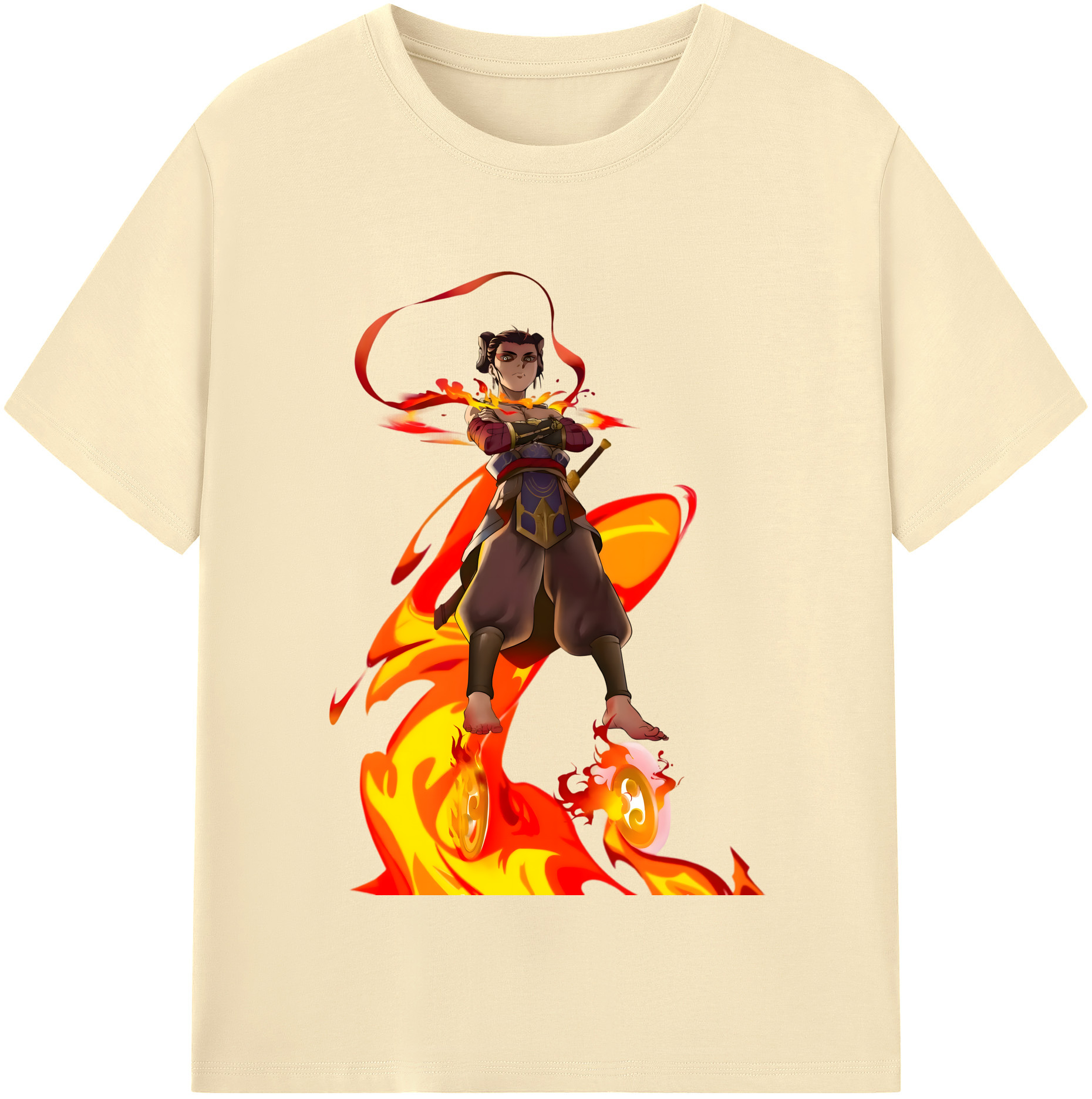 （画像用） Ne Zha 2 ナタ 魔童の大暴れ 綿100％半袖Tシャツ（フロントプリント）