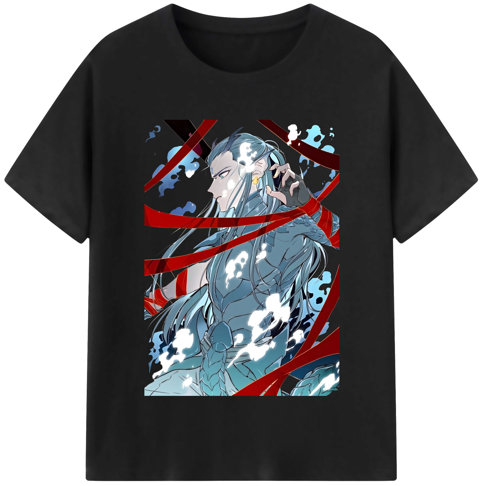 （画像用） Ne Zha 2 ナタ 魔童の大暴れ 綿100％半袖Tシャツ（フロントプリント）