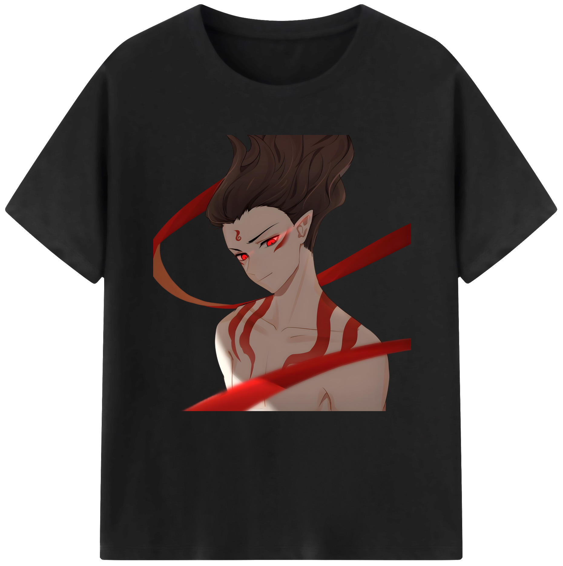（画像用） Ne Zha 2 ナタ 魔童の大暴れ 綿100％半袖Tシャツ（フロントプリント）