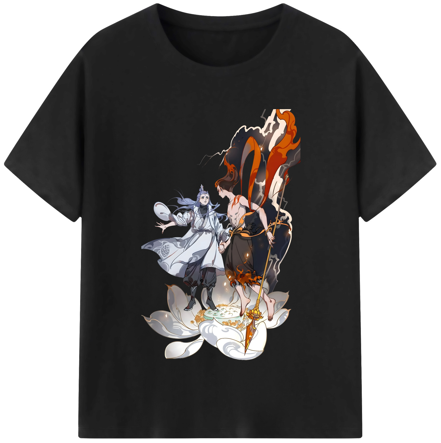（画像用） Ne Zha 2 ナタ 魔童の大暴れ 綿100％半袖Tシャツ（フロントプリント）