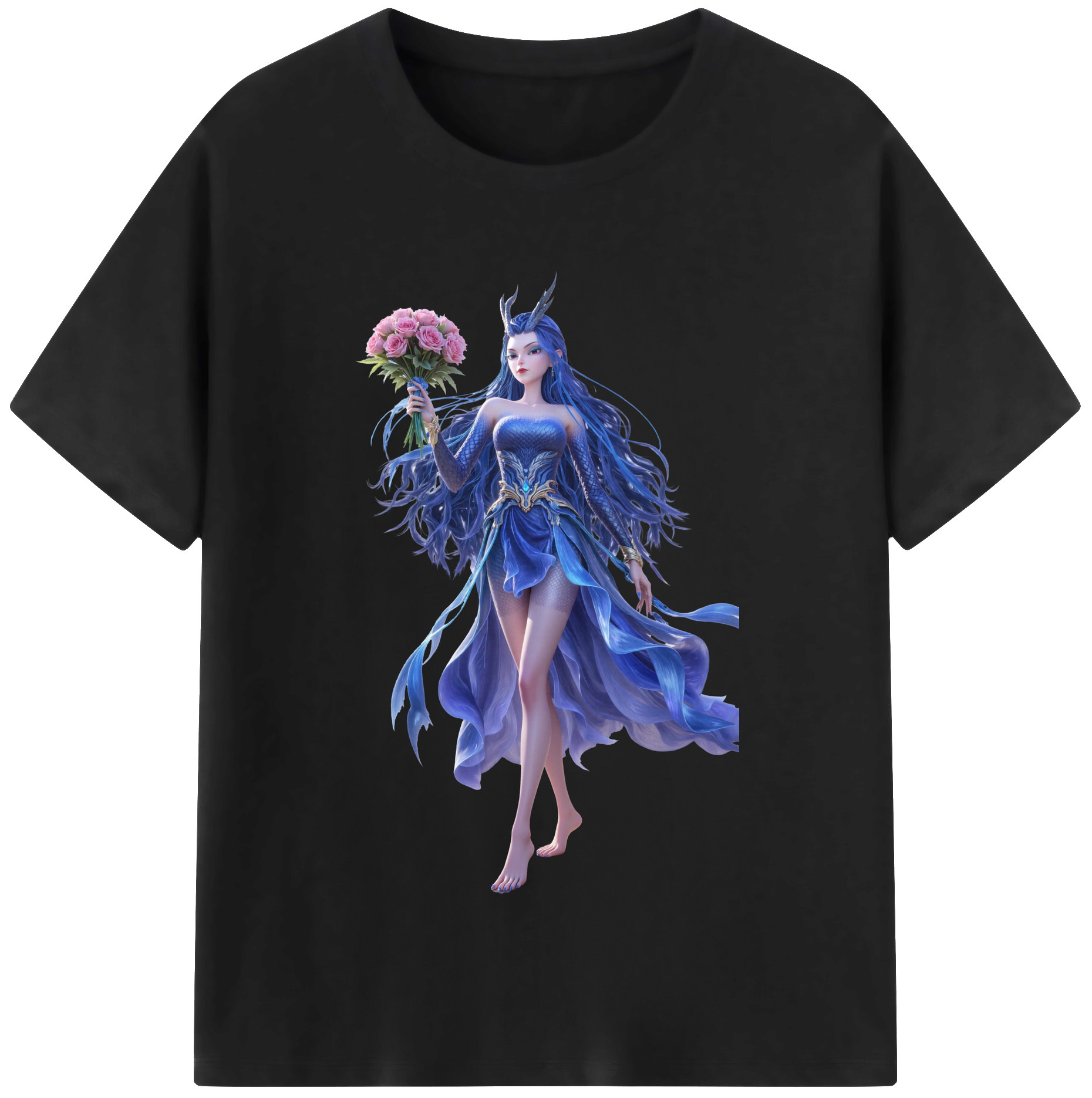 （画像用） Ne Zha 2 ナタ 魔童の大暴れ 綿100％半袖Tシャツ（フロントプリント）