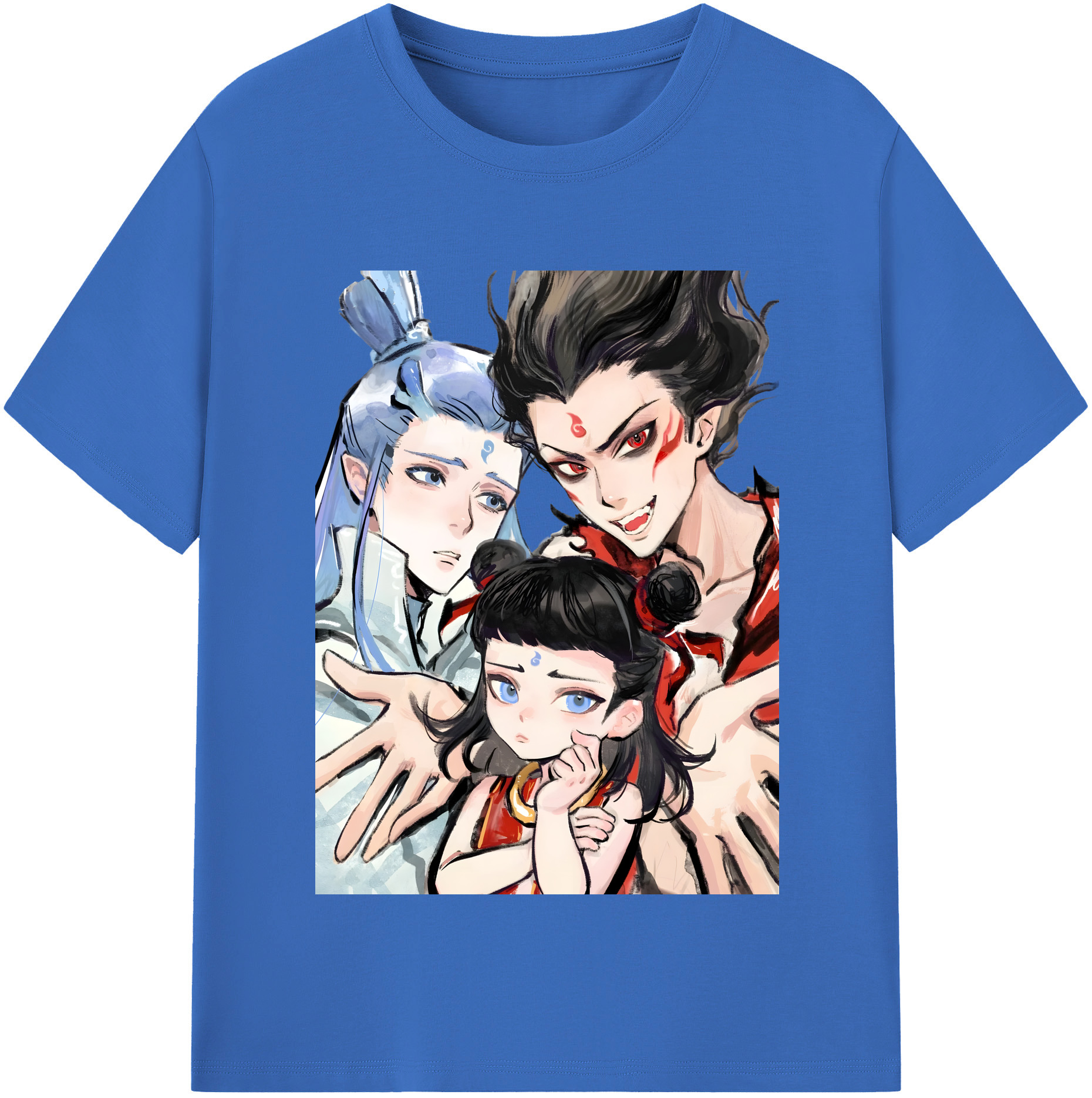 （画像用） Ne Zha 2 ナタ 魔童の大暴れ 綿100％半袖Tシャツ（フロントプリント）