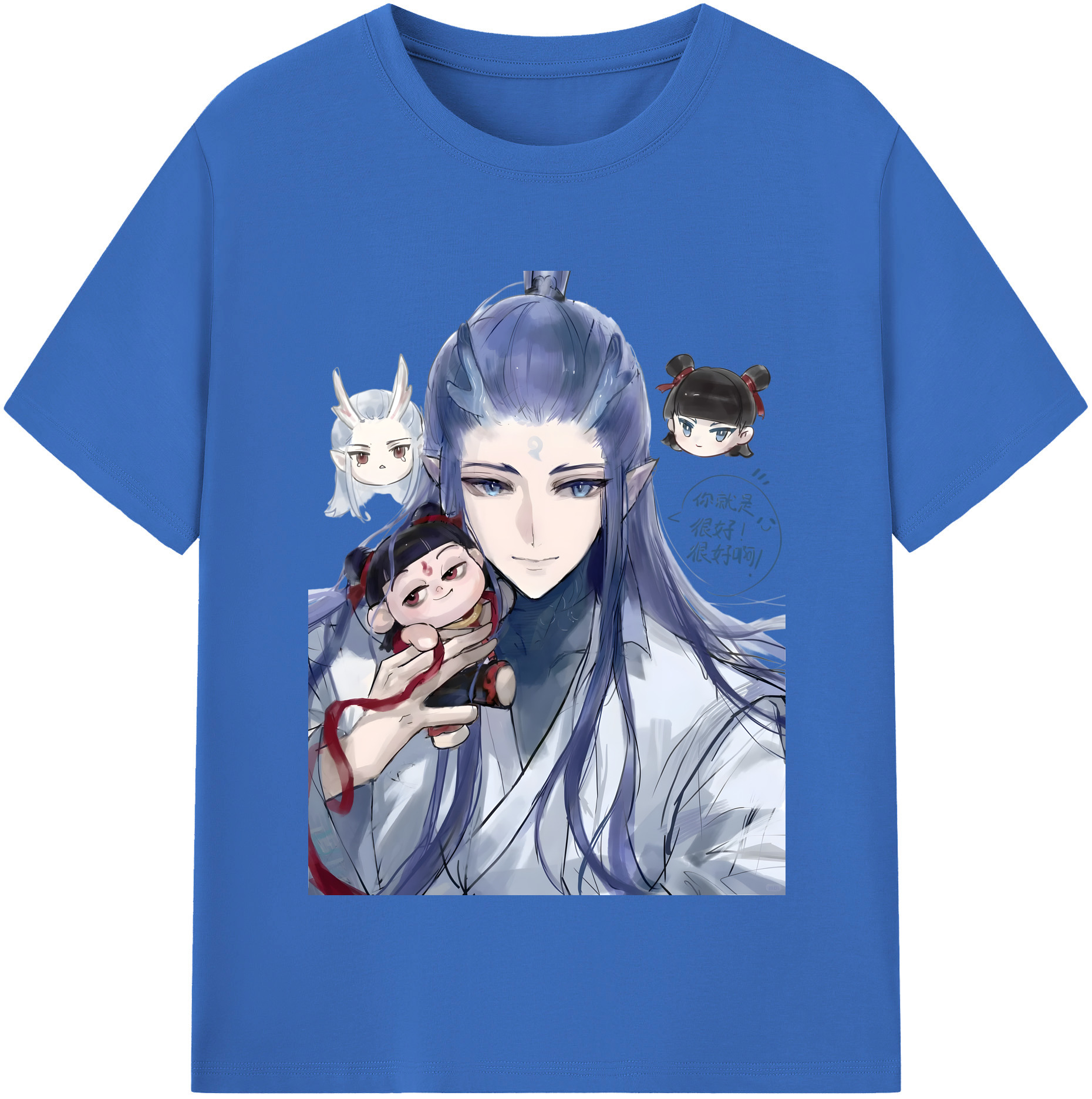 （画像用） Ne Zha 2 ナタ 魔童の大暴れ 綿100％半袖Tシャツ（フロントプリント）