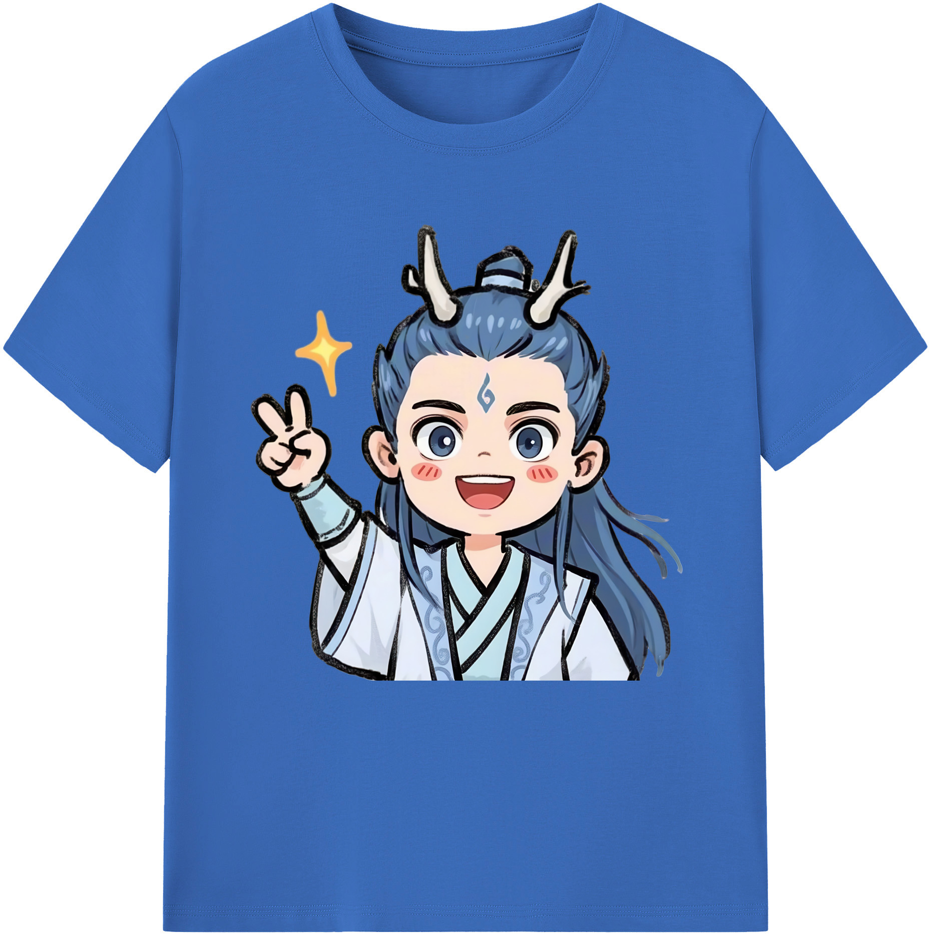 （画像用） Ne Zha 2 ナタ 魔童の大暴れ 綿100％半袖Tシャツ（フロントプリント）