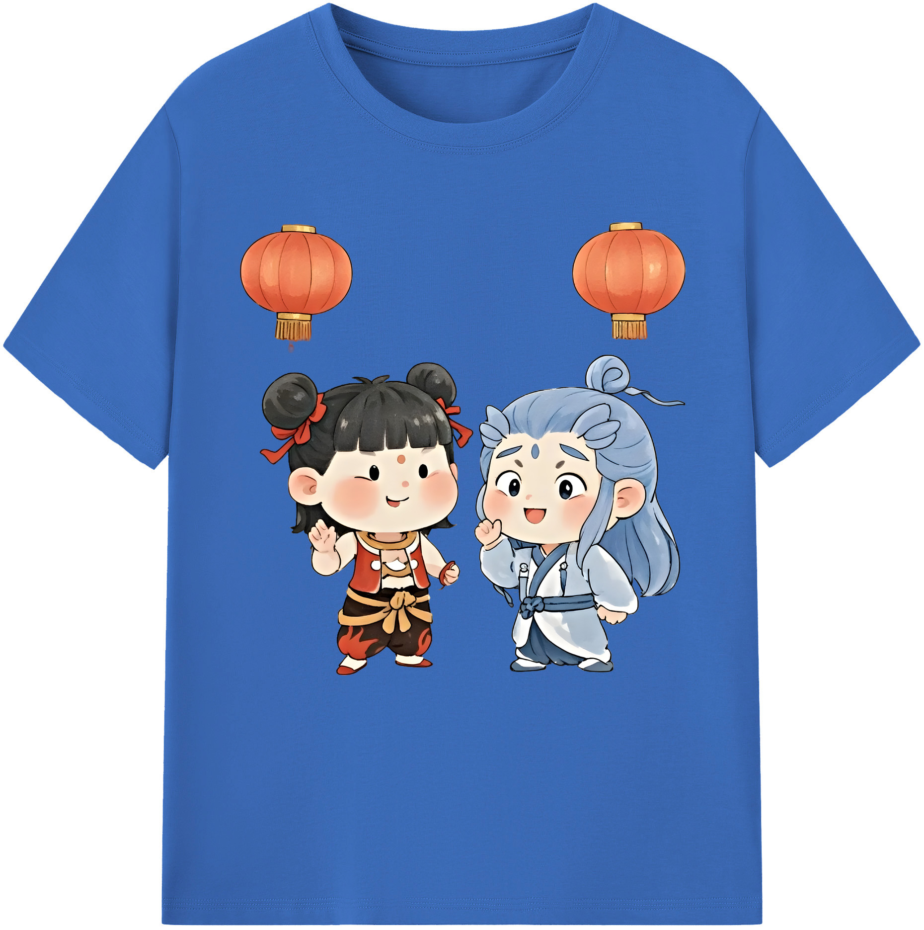 （画像用） Ne Zha 2 ナタ 魔童の大暴れ 綿100％半袖Tシャツ（フロントプリント）