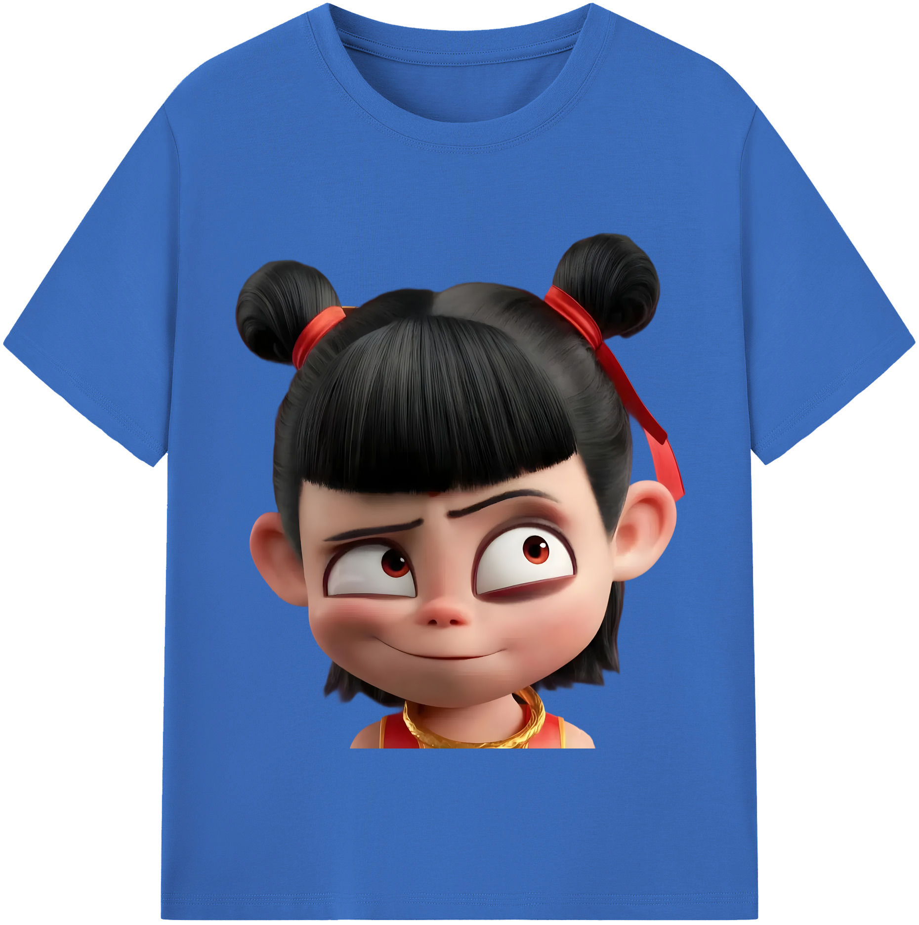 （画像用） Ne Zha 2 ナタ 魔童の大暴れ 綿100％半袖Tシャツ（フロントプリント）