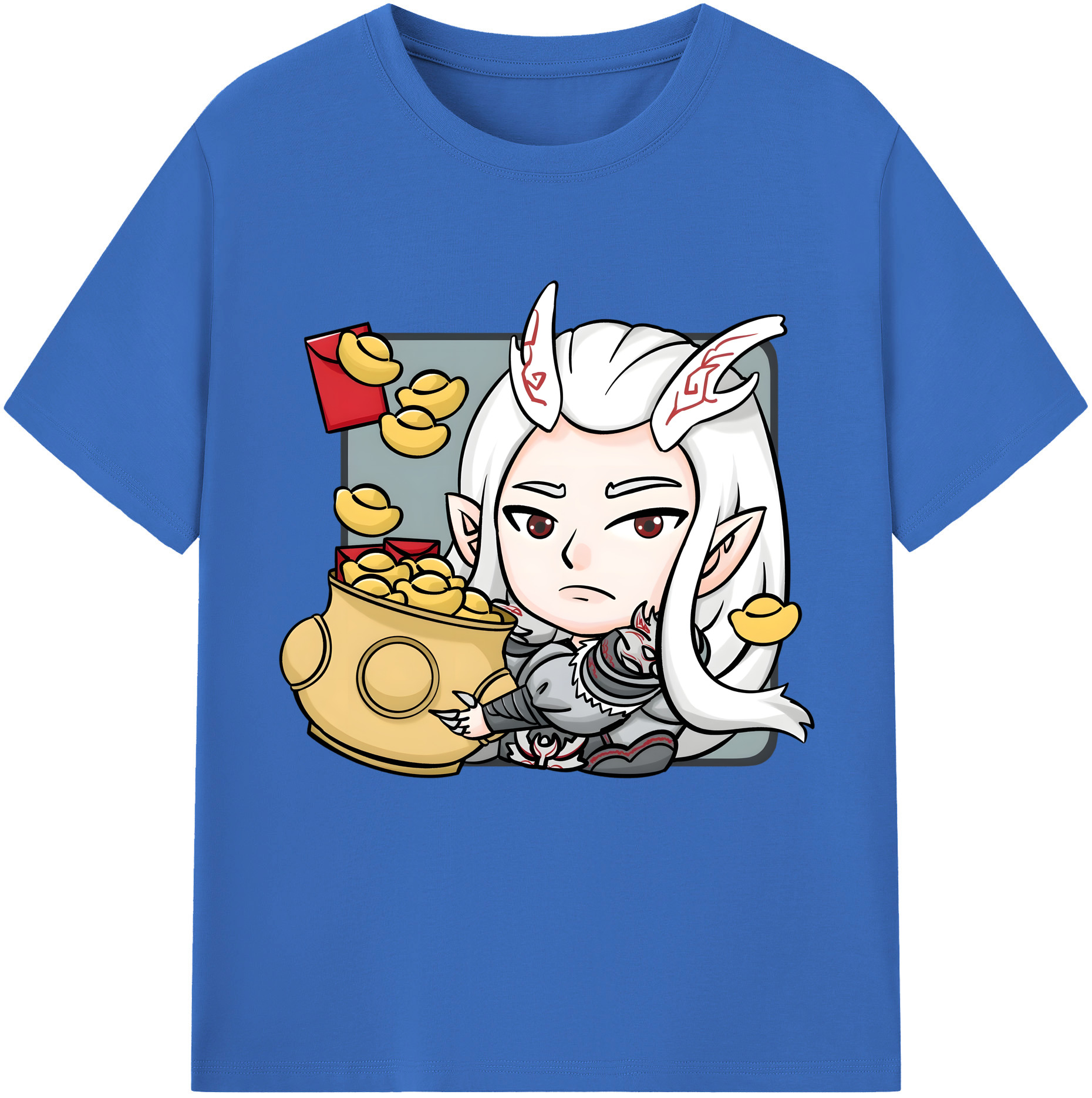 （画像用） Ne Zha 2 ナタ 魔童の大暴れ 綿100％半袖Tシャツ（フロントプリント）