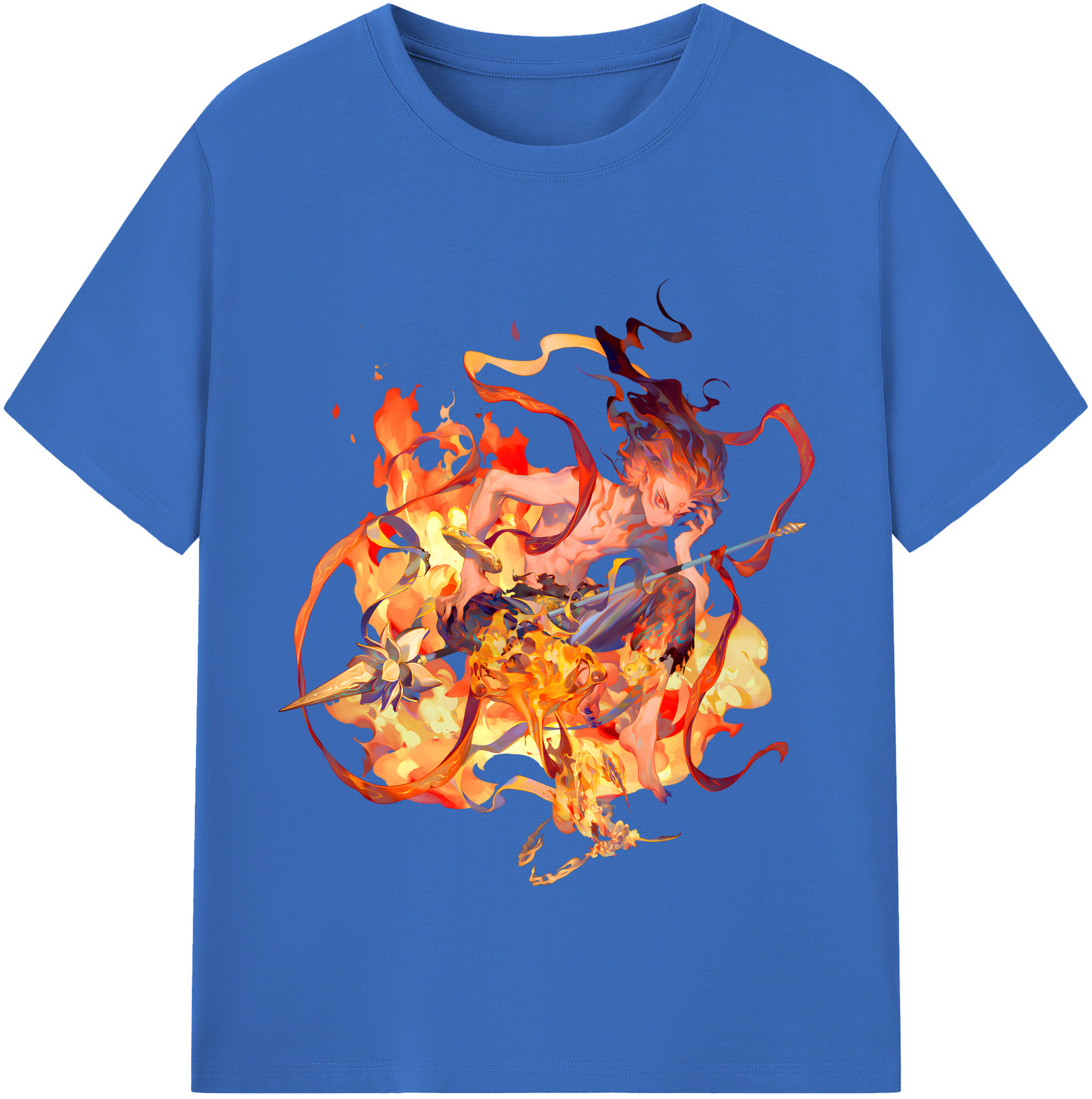 （画像用） Ne Zha 2 ナタ 魔童の大暴れ 綿100％半袖Tシャツ（フロントプリント）