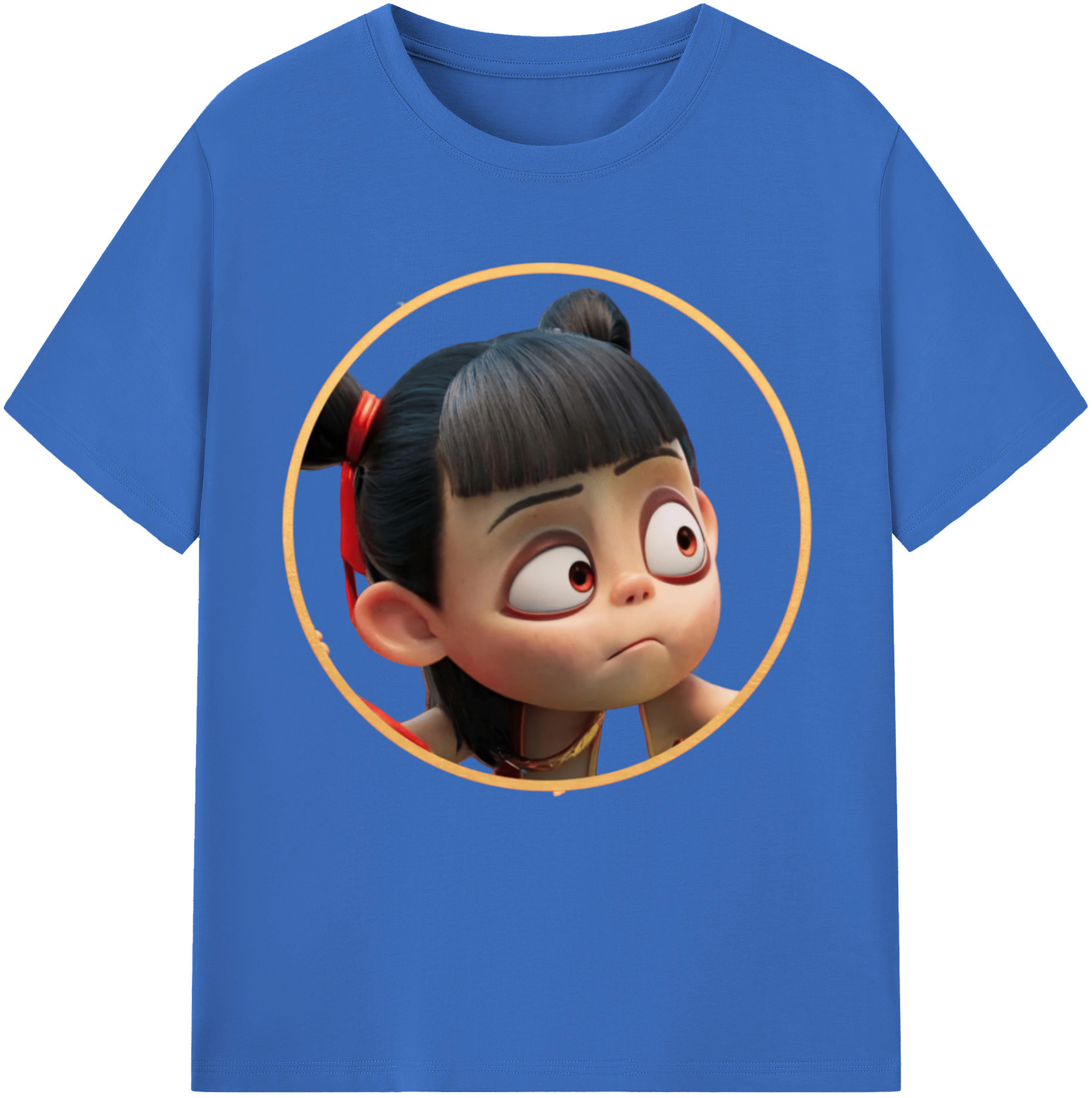 （画像用） Ne Zha 2 ナタ 魔童の大暴れ 綿100％半袖Tシャツ（フロントプリント）