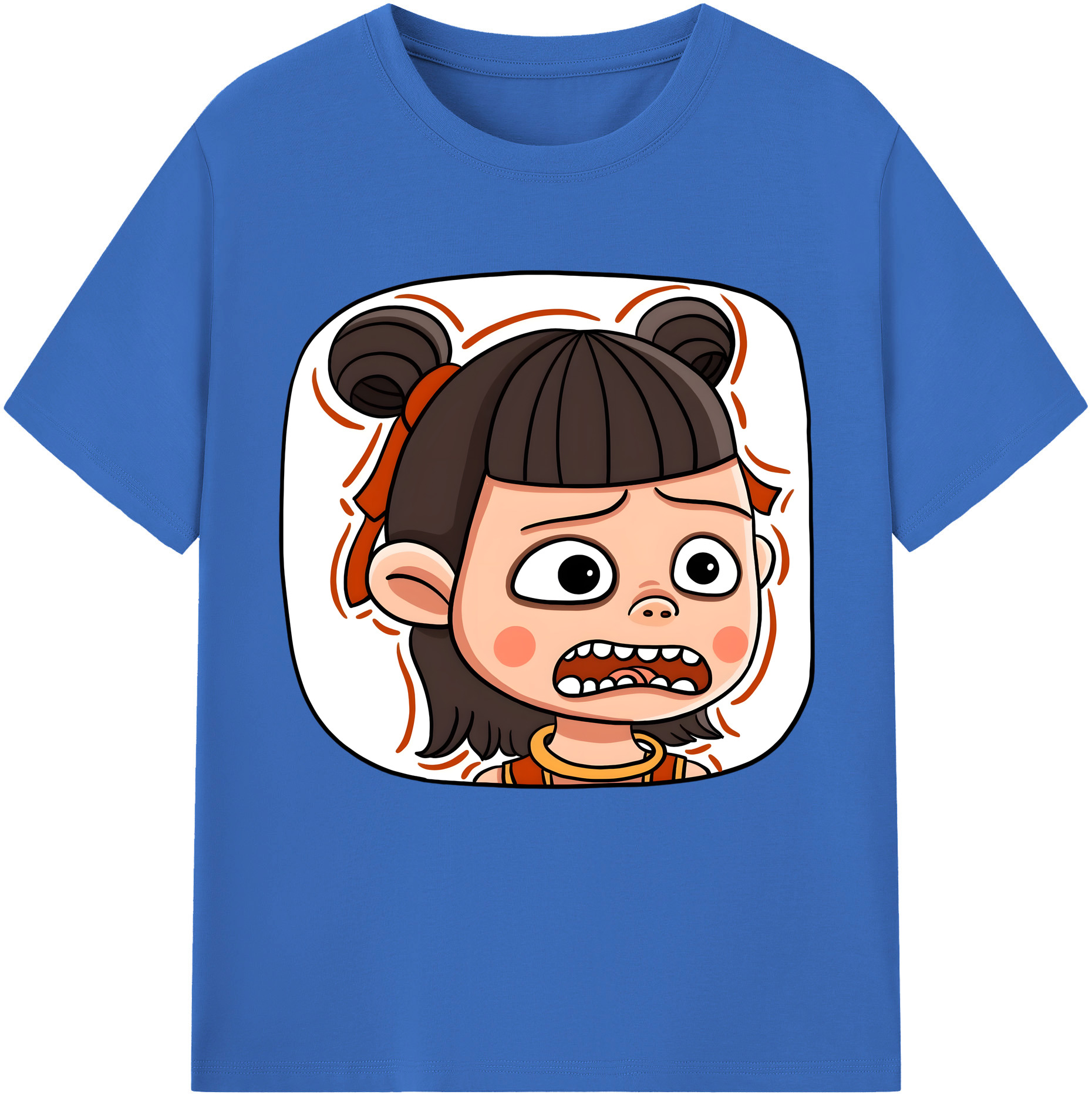 （画像用） Ne Zha 2 ナタ 魔童の大暴れ 綿100％半袖Tシャツ（フロントプリント）