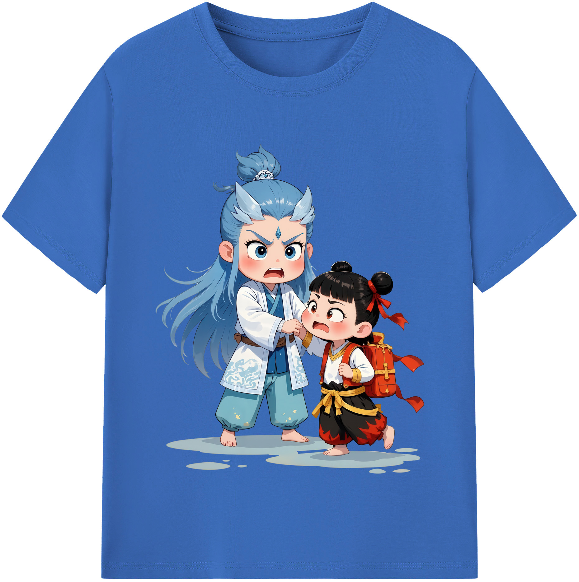 （画像用） Ne Zha 2 ナタ 魔童の大暴れ 綿100％半袖Tシャツ（フロントプリント）