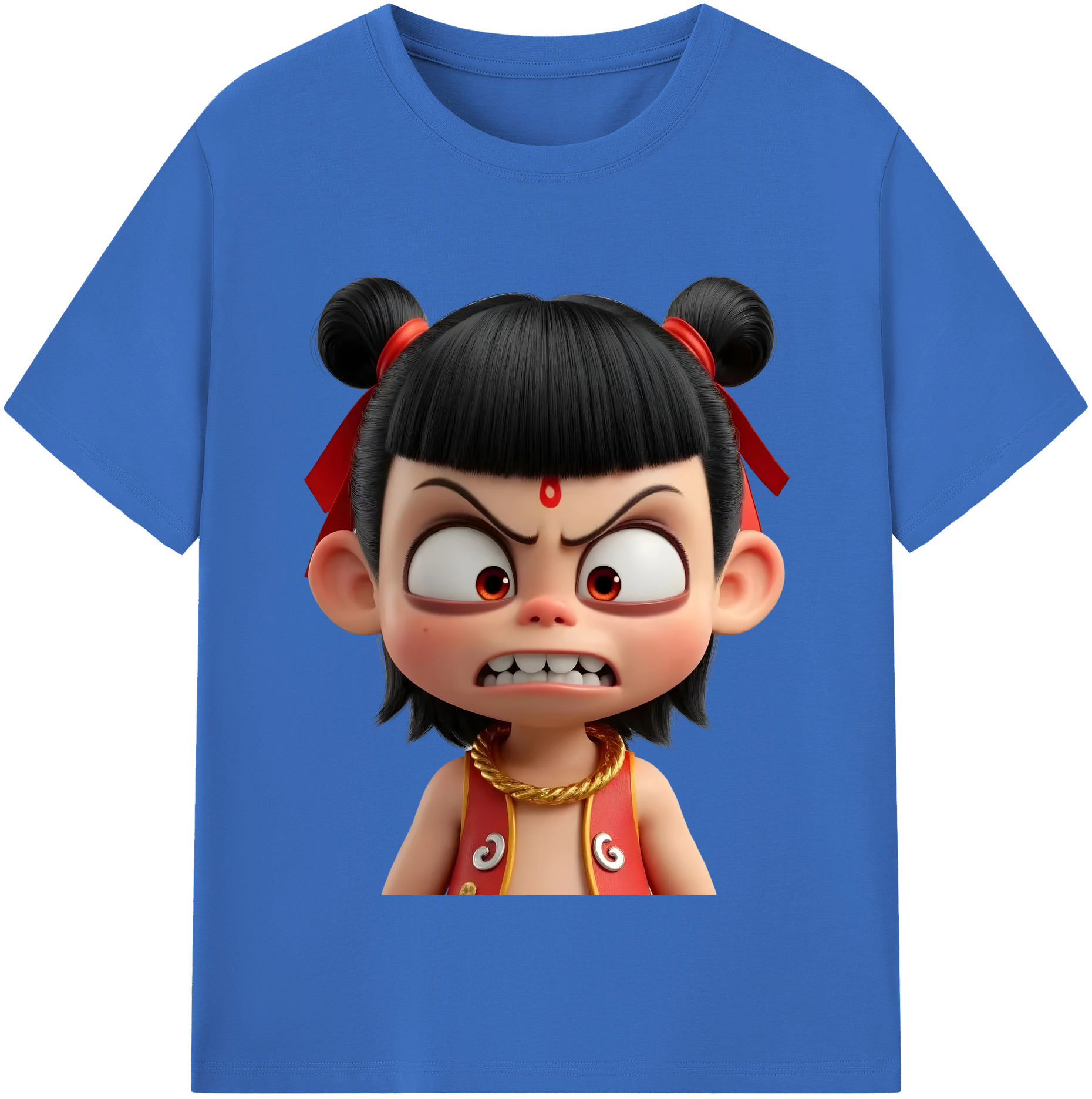 （画像用） Ne Zha 2 ナタ 魔童の大暴れ 綿100％半袖Tシャツ（フロントプリント）
