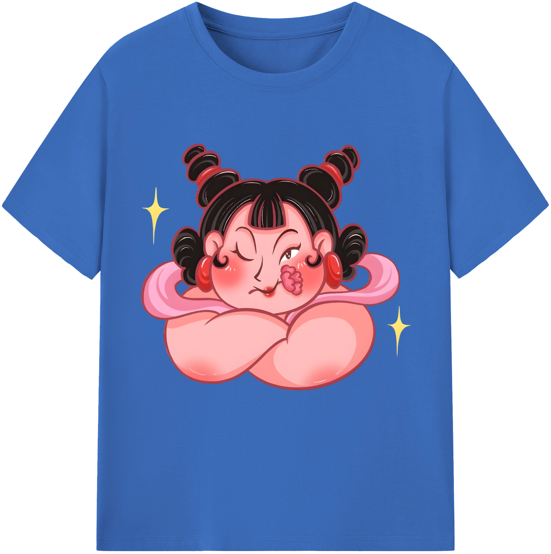 （画像用） Ne Zha 2 ナタ 魔童の大暴れ 綿100％半袖Tシャツ（フロントプリント）