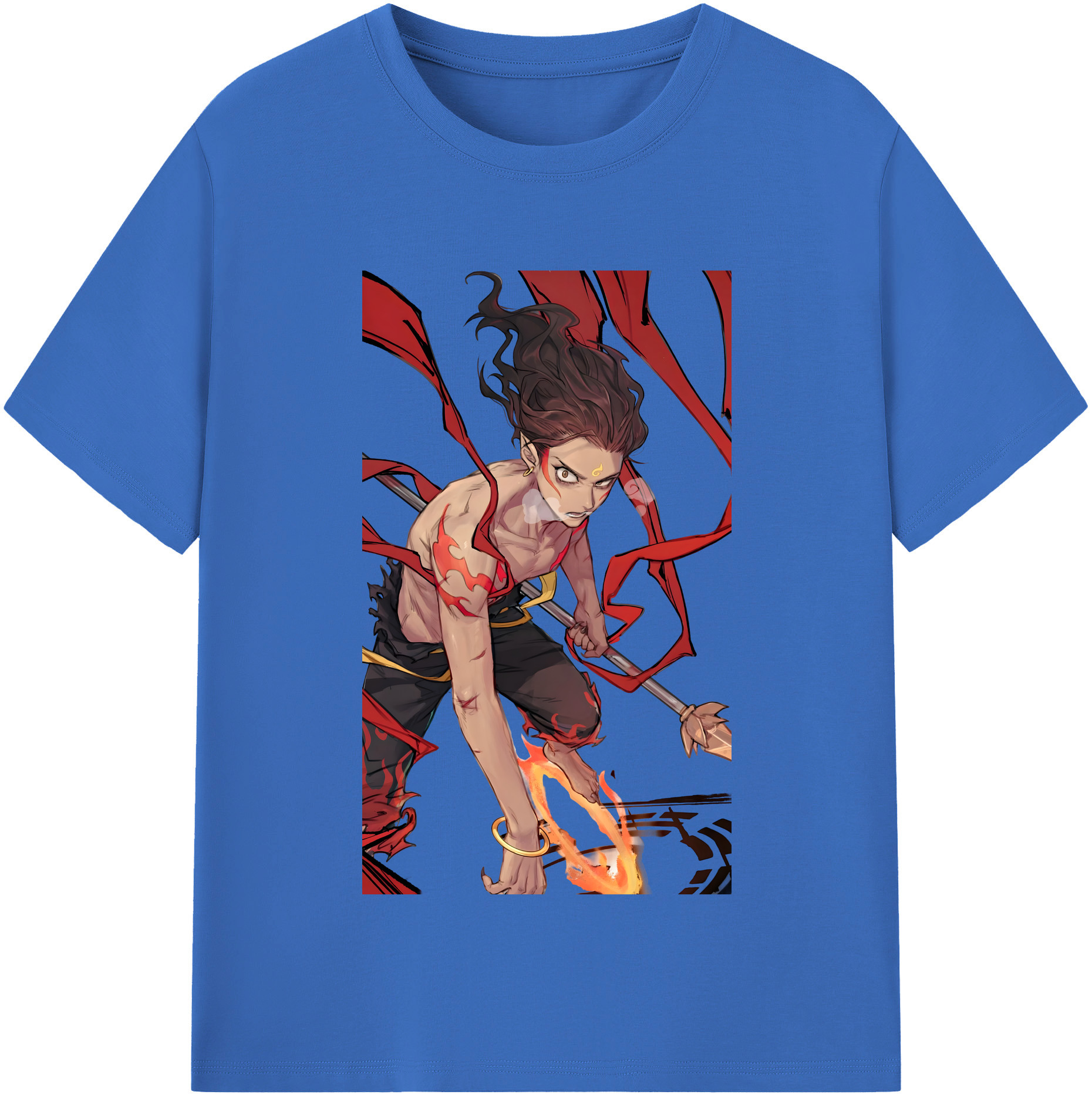 （画像用） Ne Zha 2 ナタ 魔童の大暴れ 綿100％半袖Tシャツ（フロントプリント）