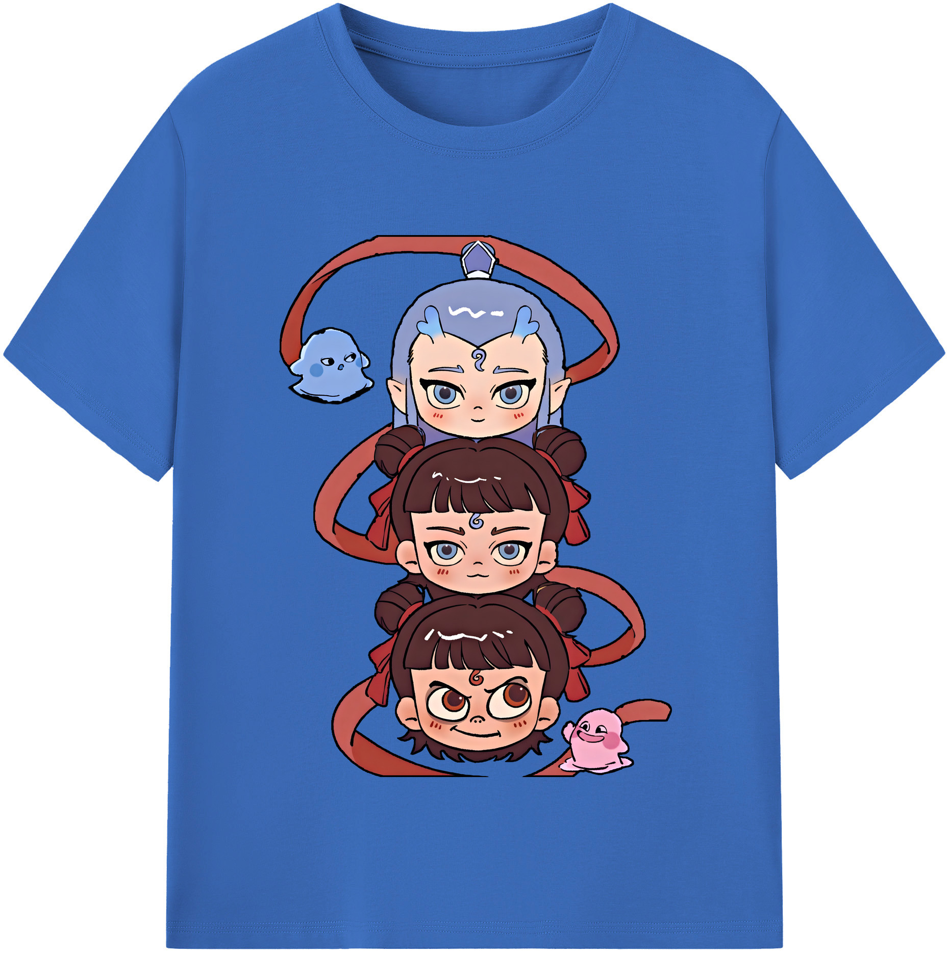 （画像用） Ne Zha 2 ナタ 魔童の大暴れ 綿100％半袖Tシャツ（フロントプリント）